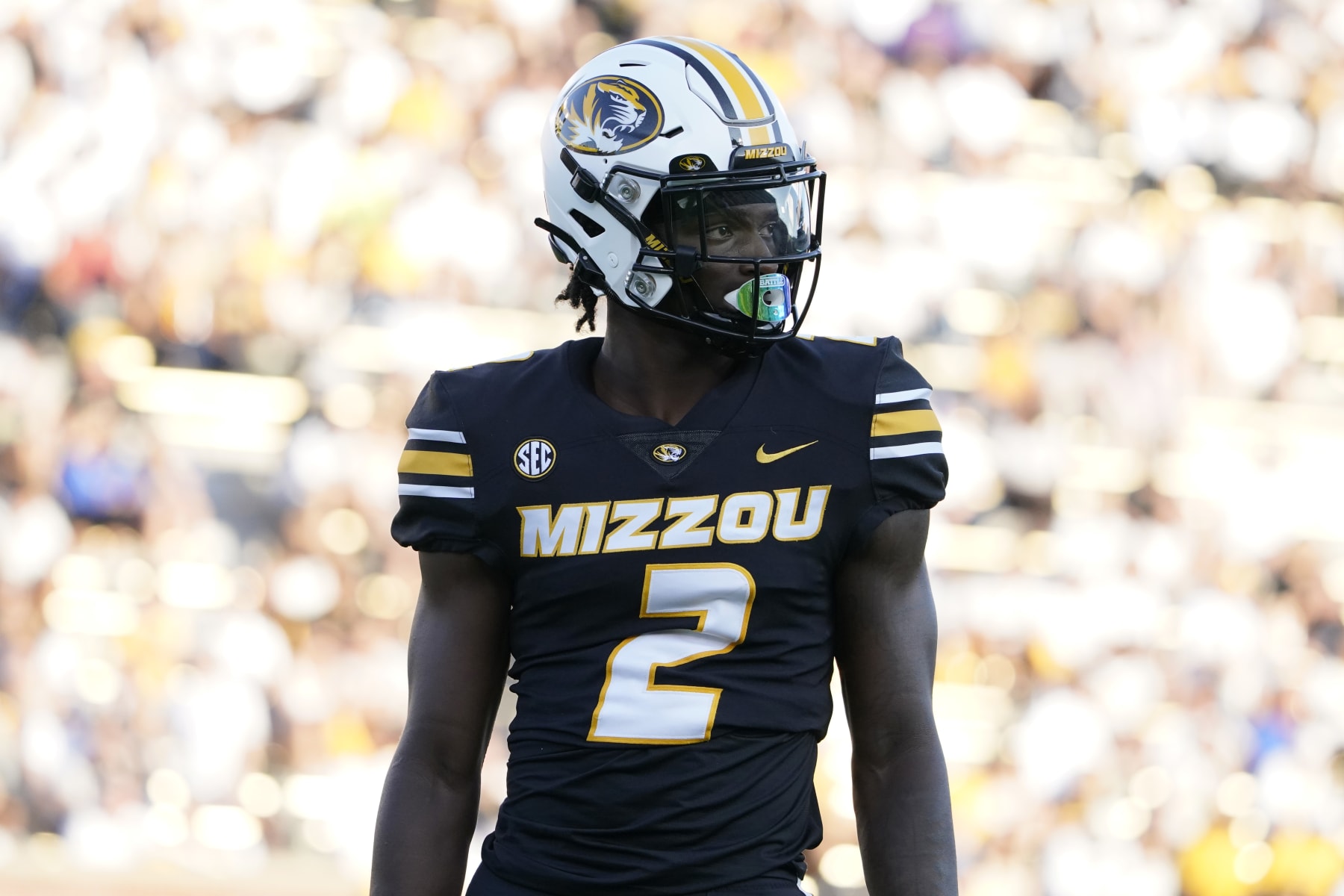 COLUMBIA, MISSOURI - SEPTEMBER 09: Defensive back Ennis Rakestraw Jr. #2 of the Missouri Tigers in action against the Middle Tennessee Blue Raiders in the first half at Faurot Field/Memorial Stadium on September 09, 2023 in Columbia, Missouri. (Photo by Ed Zurga/Getty Images)
