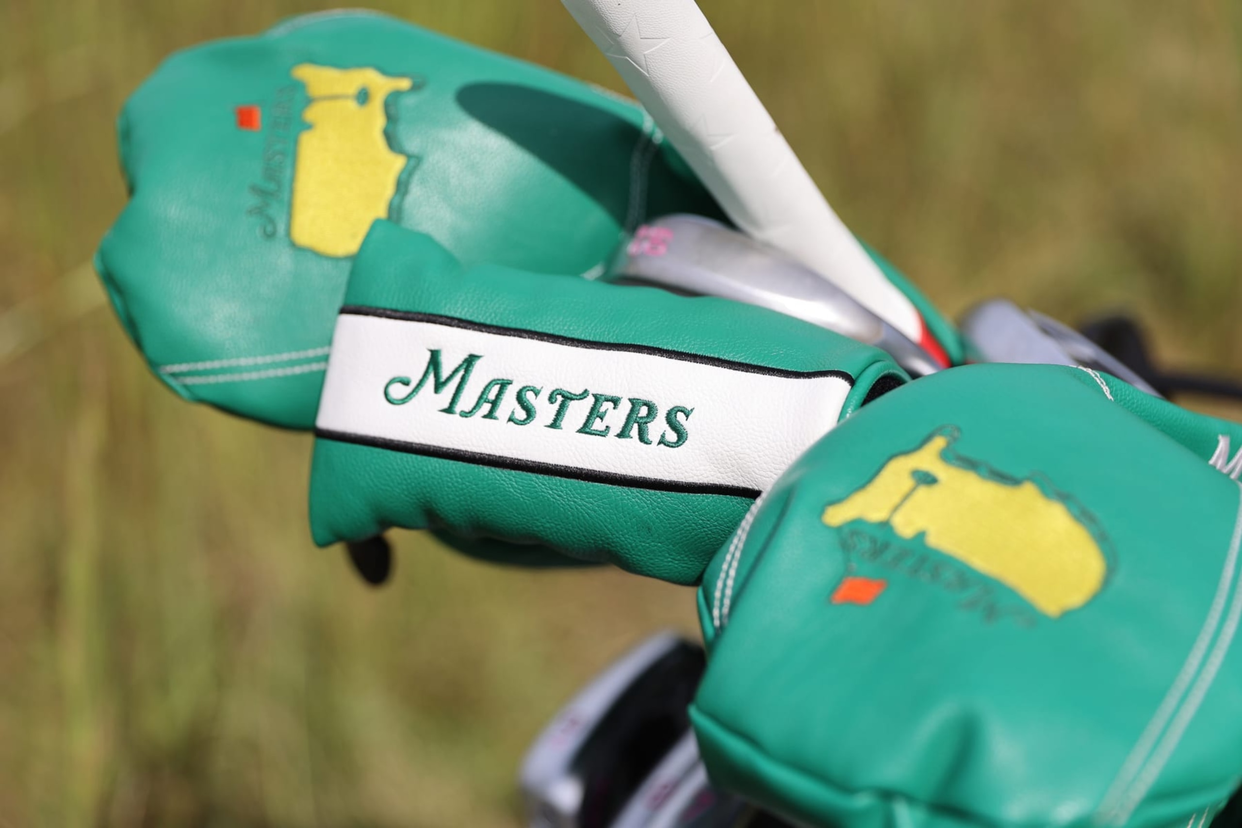 KINGSTON SPRINGS, TENNESSEE - SEPTEMBER 24: The Masters Logo is shown on golf equipment during the 2023 Drive, Chip and Putt Regional Qualifier at the Golf Club of Tennessee on September 24, 2023 in Kingston Springs, Tennessee. (Photo by Isaiah Vazquez/Getty Images for Drive, Chip & Putt)