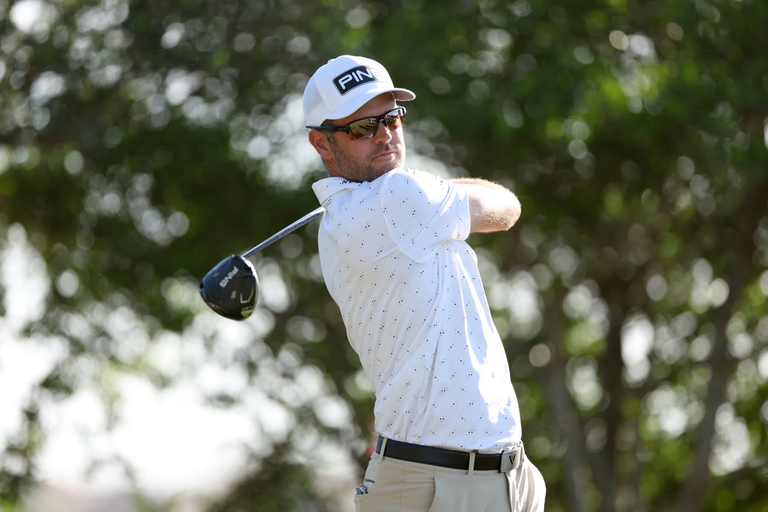SAN ANTONIO, TEXAS - APRIL 05: Corey Conners of Canada plays his tee shot on the 18th hole during the second round of the Valero Texas Open at TPC San Antonio on April 05, 2024 in San Antonio, Texas. (Photo by Brennan Asplen/Getty Images)