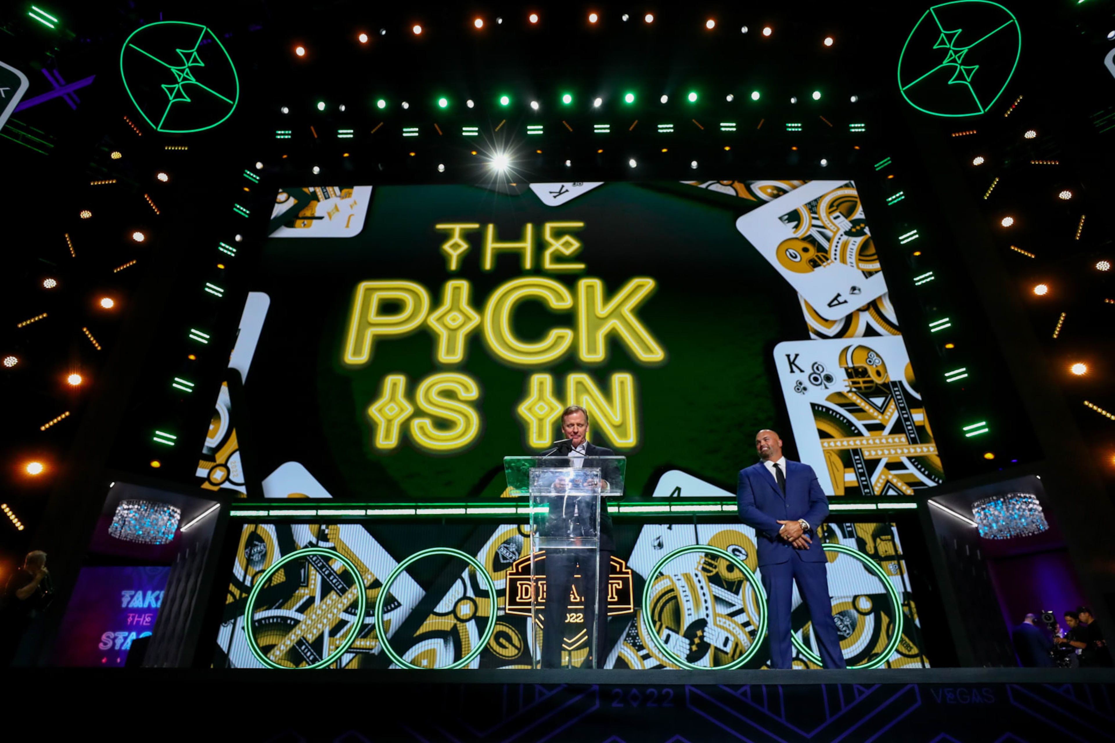 The Green Bay Packers make a selection in the 2022 NFL draft
