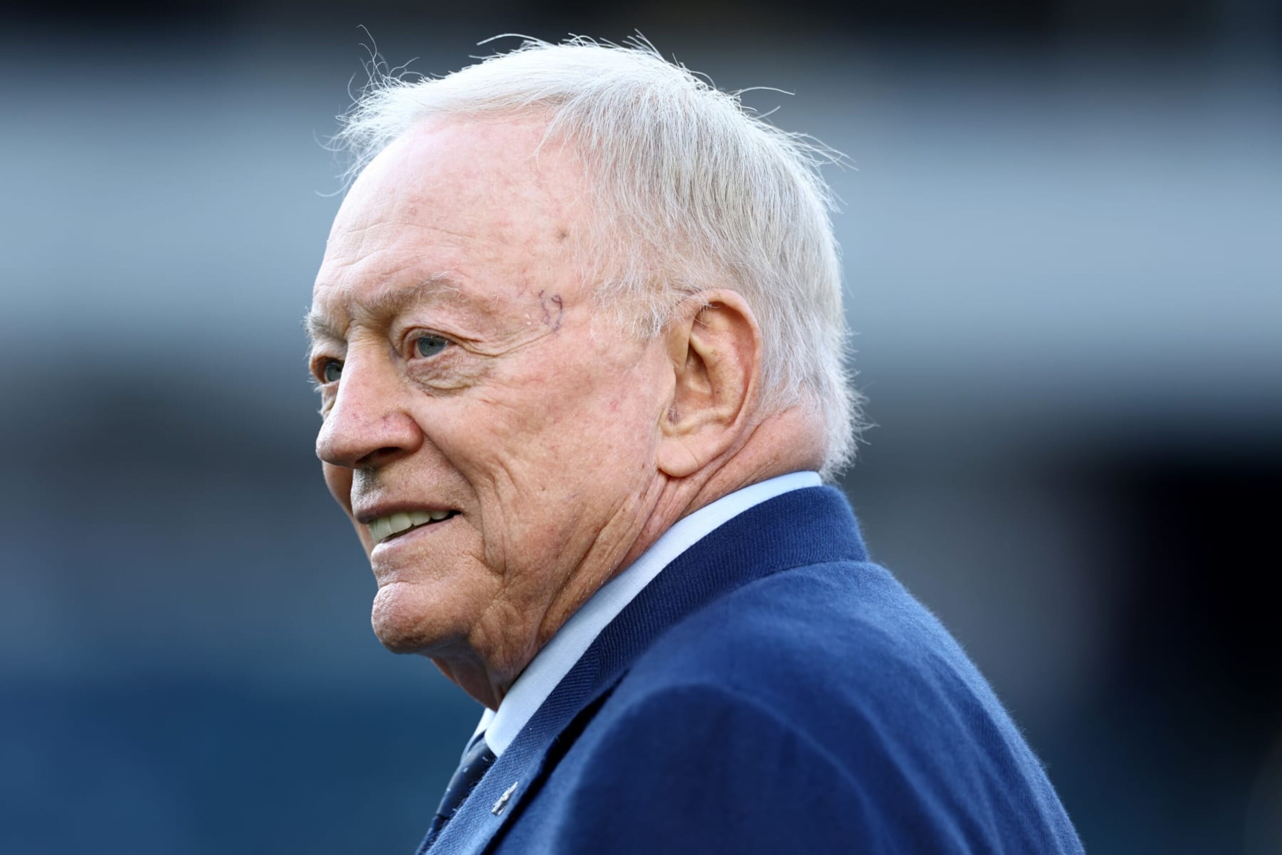 PHILADELPHIA, PENNSYLVANIA - NOVEMBER 05: Owner Jerry Jones of the Dallas Cowboys looks on during the first half in the game against the Philadelphia Eagles at Lincoln Financial Field on November 05, 2023 in Philadelphia, Pennsylvania. (Photo by Tim Nwachukwu/Getty Images) PHILADELPHIA, PENNSYLVANIA - NOVEMBER 05: Owner Jerry Jones of the Dallas Cowboys looks on during the first half in the game against the Philadelphia Eagles at Lincoln Financial Field on November 05, 2023 in Philadelphia, Pennsylvania. (Photo by Tim Nwachukwu/Getty Images)