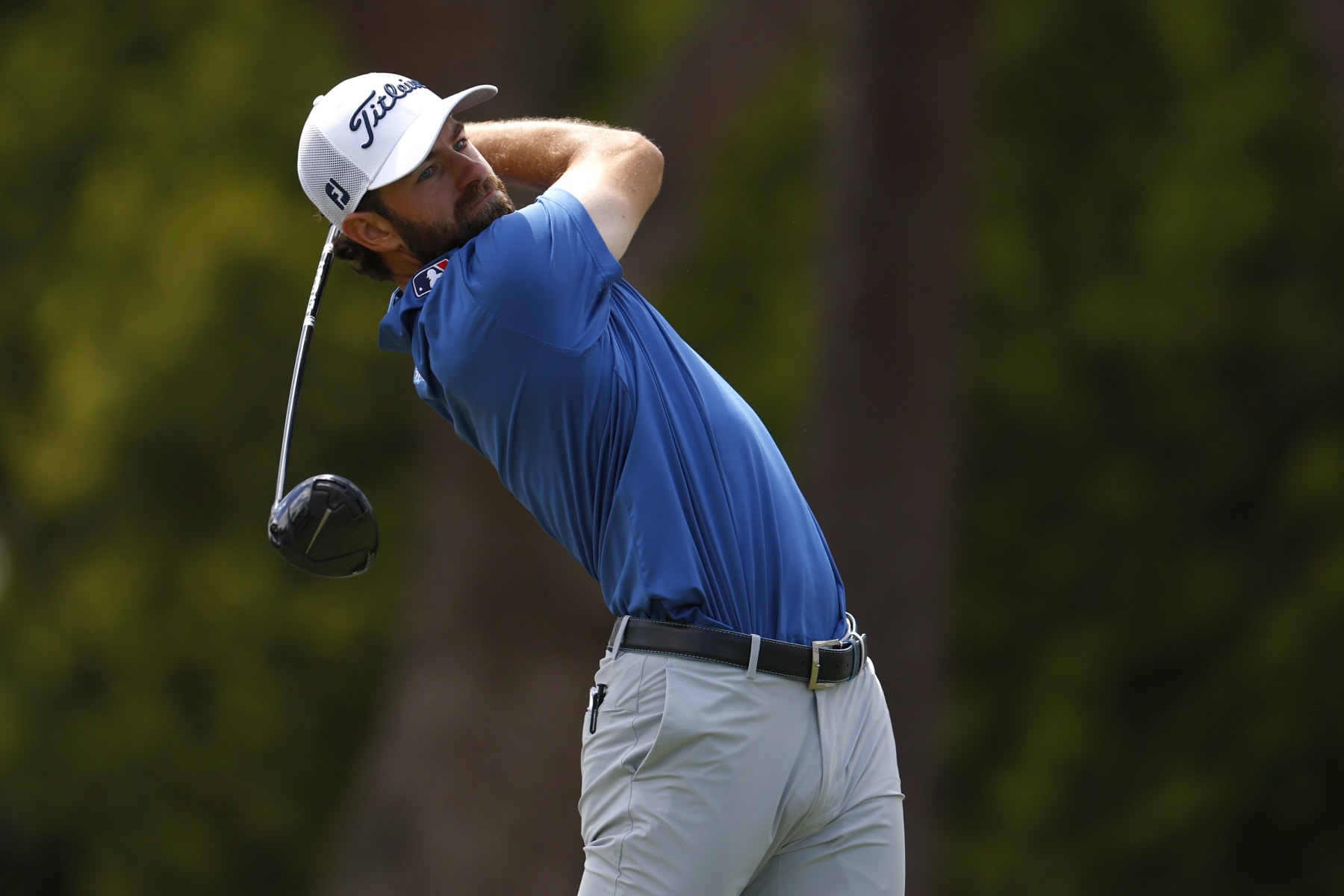 PALM HARBOR, FLORIDA - MARCH 24: Cameron Young of the United States plays his shot from the first tee during the final round of the Valspar Championship at Copperhead Course at Innisbrook Resort and Golf Club on March 24, 2024 in Palm Harbor, Florida. (Photo by Douglas P. DeFelice/Getty Images)