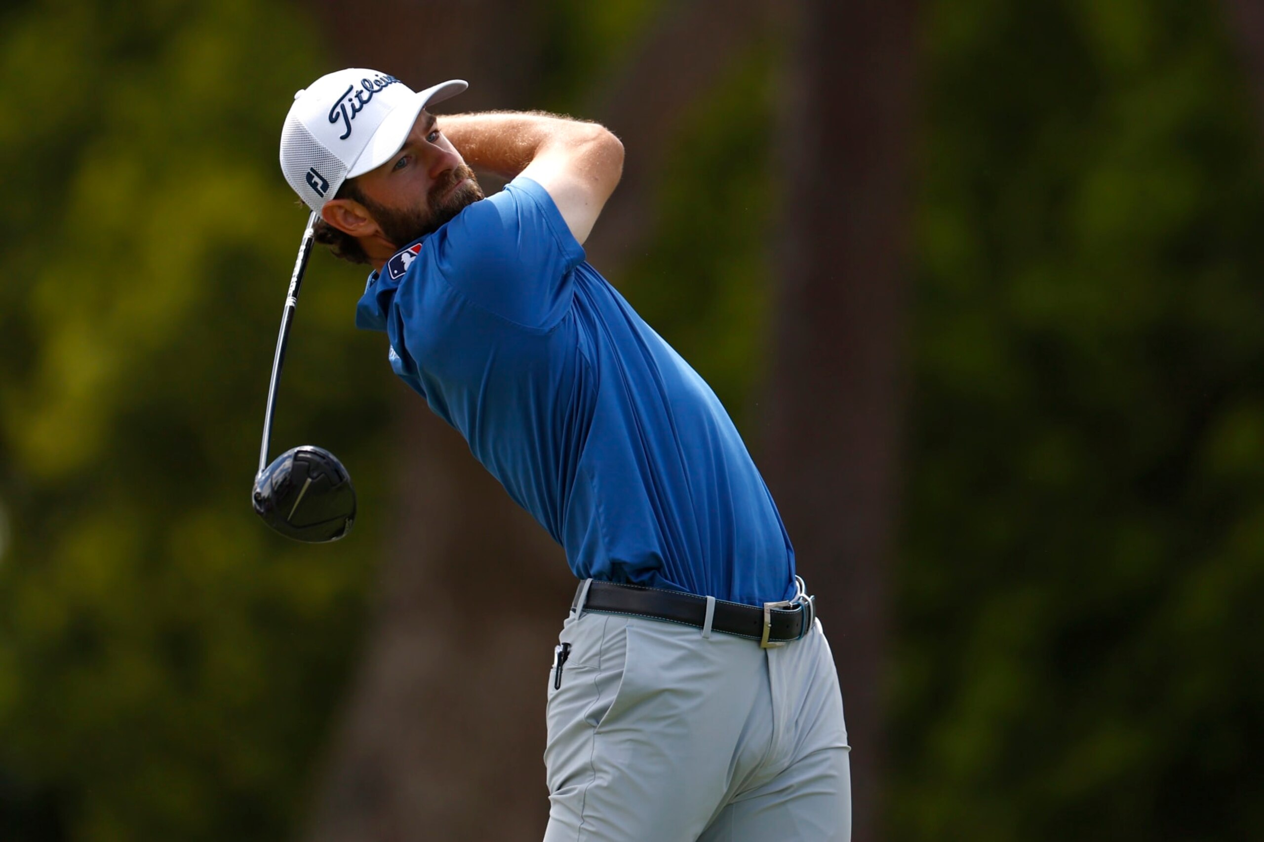 PALM HARBOR, FLORIDA - MARCH 24: Cameron Young of the United States plays his shot from the first tee during the final round of the Valspar Championship at Copperhead Course at Innisbrook Resort and Golf Club on March 24, 2024 in Palm Harbor, Florida. (Photo by Douglas P. DeFelice/Getty Images)