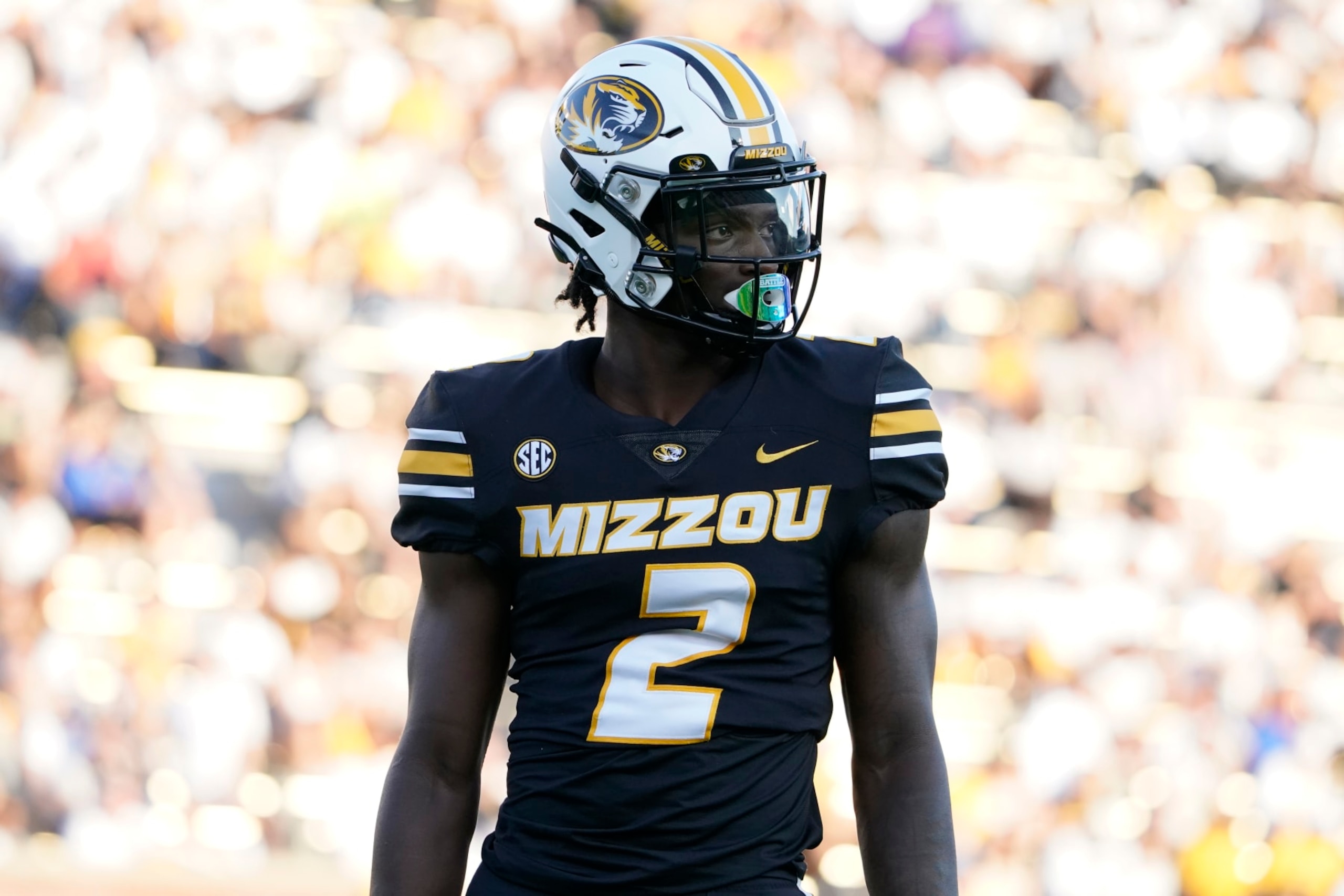 COLUMBIA, MISSOURI - SEPTEMBER 09: Defensive back Ennis Rakestraw Jr. #2 of the Missouri Tigers in action against the Middle Tennessee Blue Raiders in the first half at Faurot Field/Memorial Stadium on September 09, 2023 in Columbia, Missouri. (Photo by Ed Zurga/Getty Images)