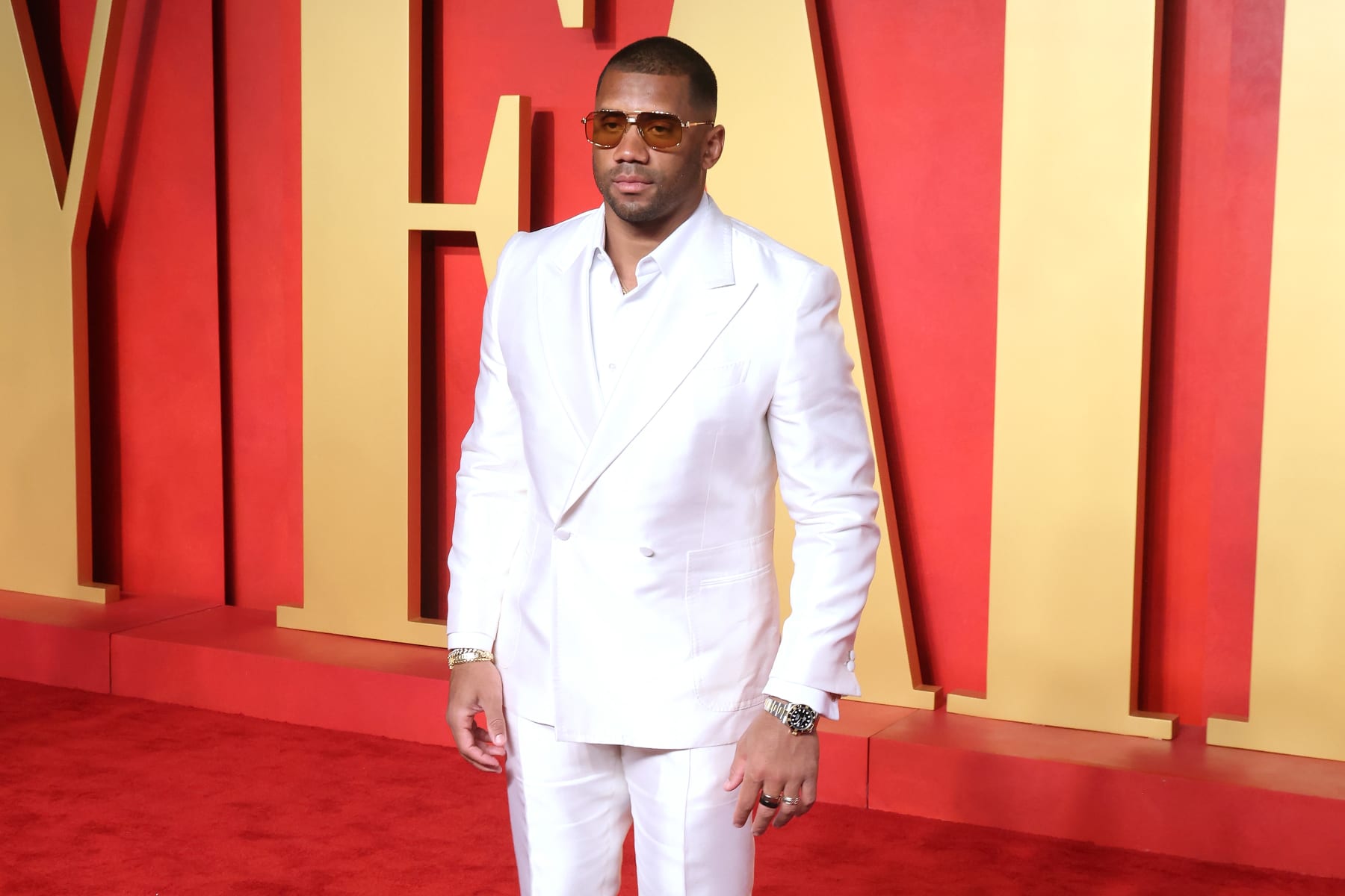 BEVERLY HILLS, CALIFORNIA - MARCH 10: Russell Wilson attends the 2024 Vanity Fair Oscar Party hosted by Radhika Jones at Wallis Annenberg Center for the Performing Arts on March 10, 2024 in Beverly Hills, California. (Photo by Taylor Hill/Getty Images)