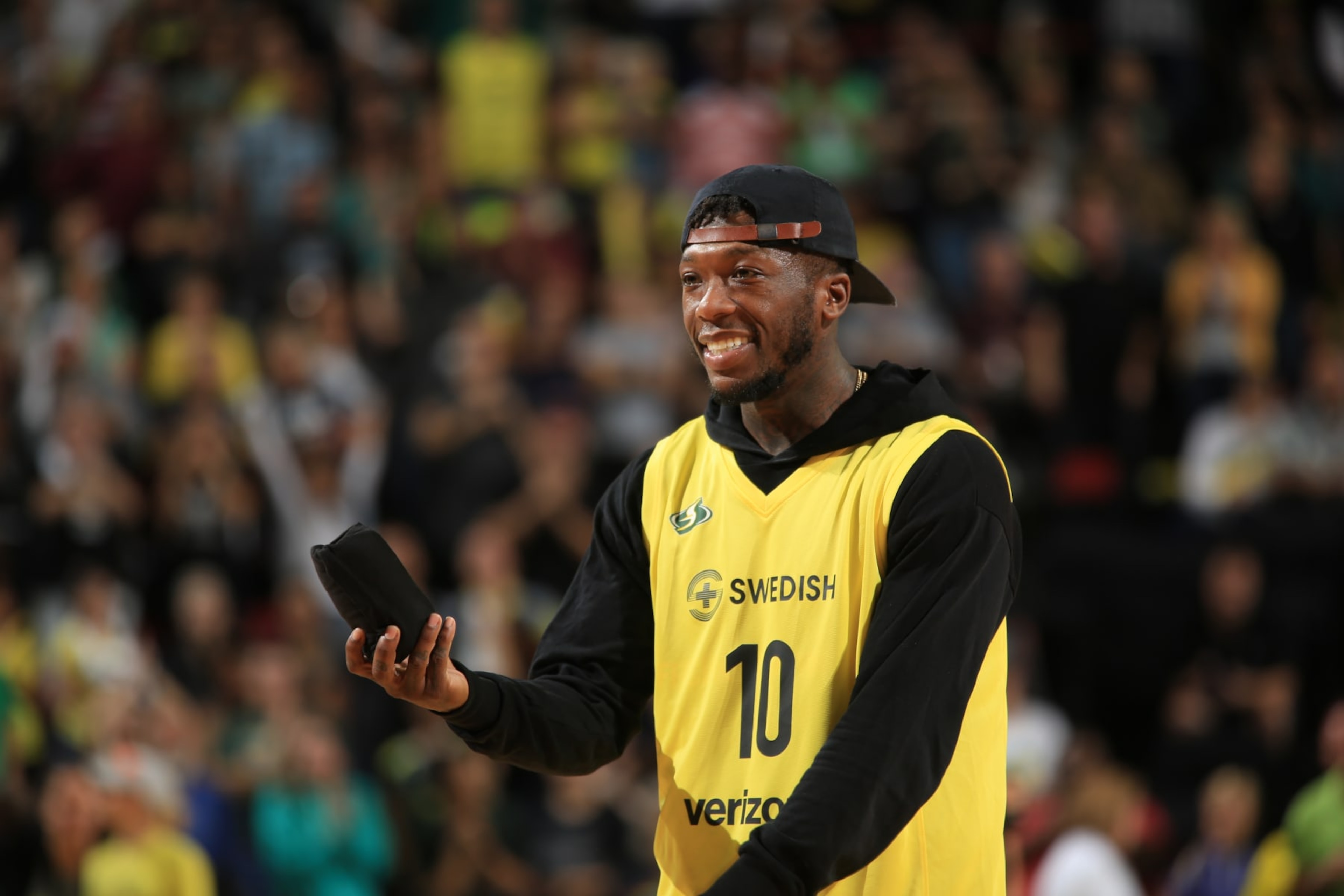 SEATTLE, WA - SEPTEMBER 9: Nate Robinson is seen at the game between the Seattle Storm and the Washington Mystics during Game Two of the 2018 WNBA Finals on September 09, 2018 at KeyArena in Seattle, WA. NOTE TO USER: User expressly acknowledges and agrees that, by downloading and or using this photograph, User is consenting to the terms and conditions of the Getty Images License Agreement. Mandatory Copyright Notice: Copyright 2018 NBAE (Photo by Joshua Huston/NBAE via Getty Images)