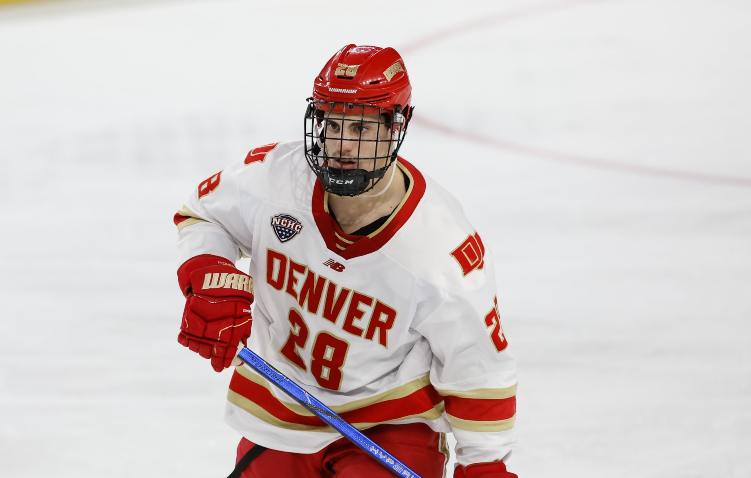 SPRINGFIELD, MASSACHUSETTS - MARCH 30: Zeev Buium #28 of the Denver Pioneers skates against the Cornell Big Red during the NCAA Division I Men's Ice Hockey Regional Championship final at the MassMutual Center on March 30, 2024 in Springfield, Massachusetts. The Pioneers won 2-1 to advance to the Frozen Four in St. Paul, Minnesota. (Photo by Richard T Gagnon/Getty Images)