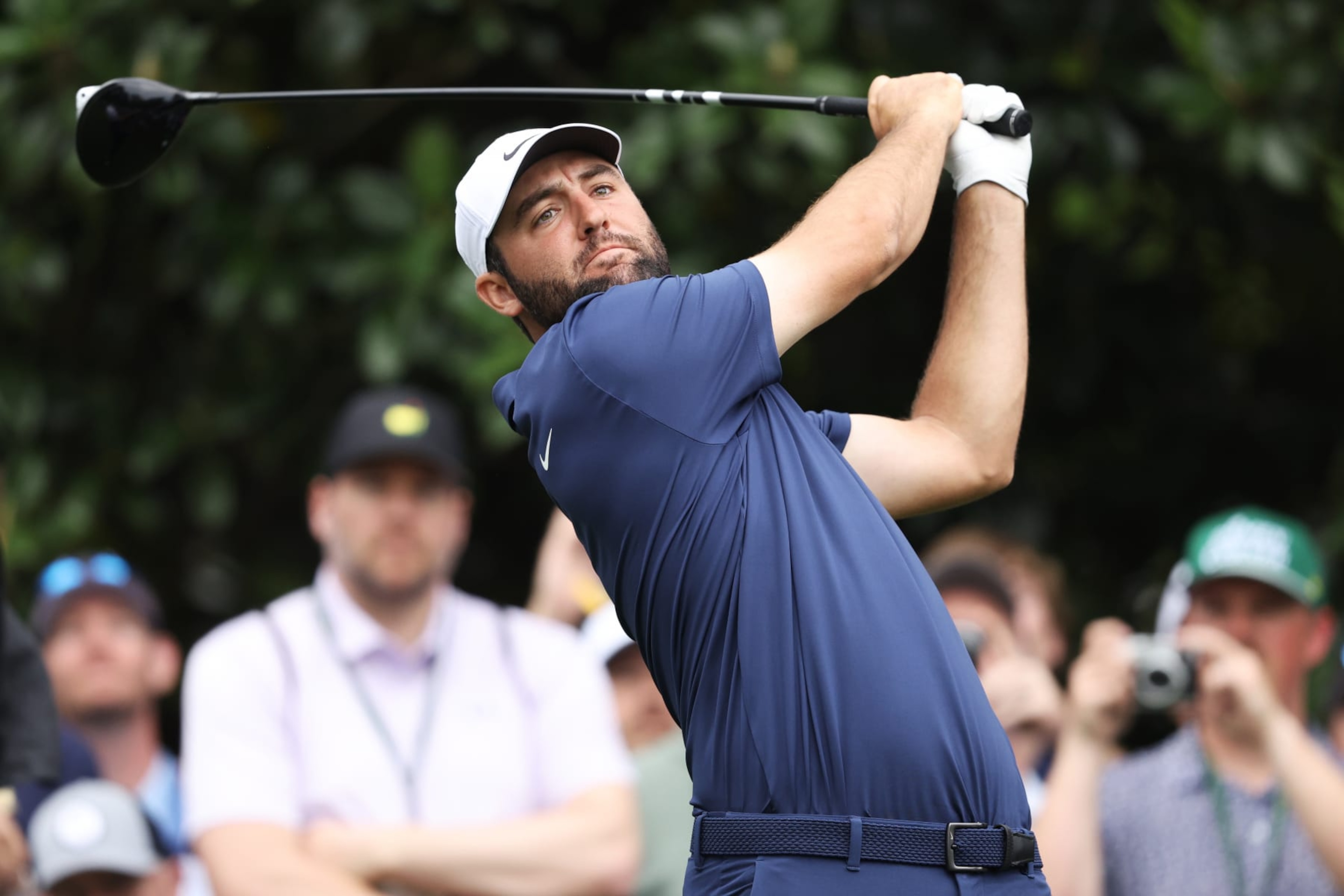 AUGUSTA, GEORGIA - APRIL 09: Scottie Scheffler of the United States plays his shot from the ninth tee during a practice round prior to the 2024 Masters Tournament at Augusta National Golf Club on April 09, 2024 in Augusta, Georgia. (Photo by Warren Little/Getty Images) AUGUSTA, GEORGIA - APRIL 09: Scottie Scheffler of the United States plays his shot from the ninth tee during a practice round prior to the 2024 Masters Tournament at Augusta National Golf Club on April 09, 2024 in Augusta, Georgia. (Photo by Warren Little/Getty Images)