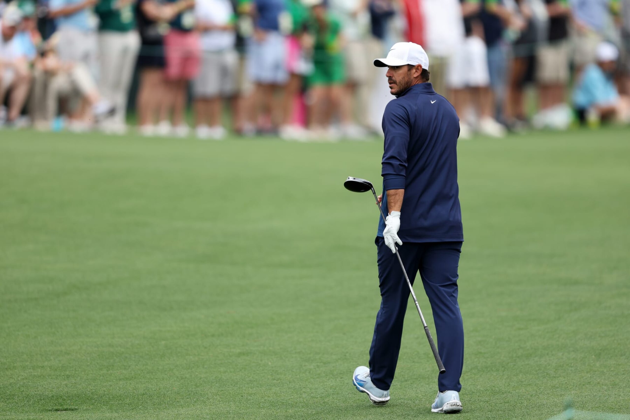 AUGUSTA, GEORGIA - APRIL 09: Brooks Koepka of the United States seen on the eighth tee during a practice round prior to the 2024 Masters Tournament at Augusta National Golf Club on April 09, 2024 in Augusta, Georgia. (Photo by Warren Little/Getty Images)