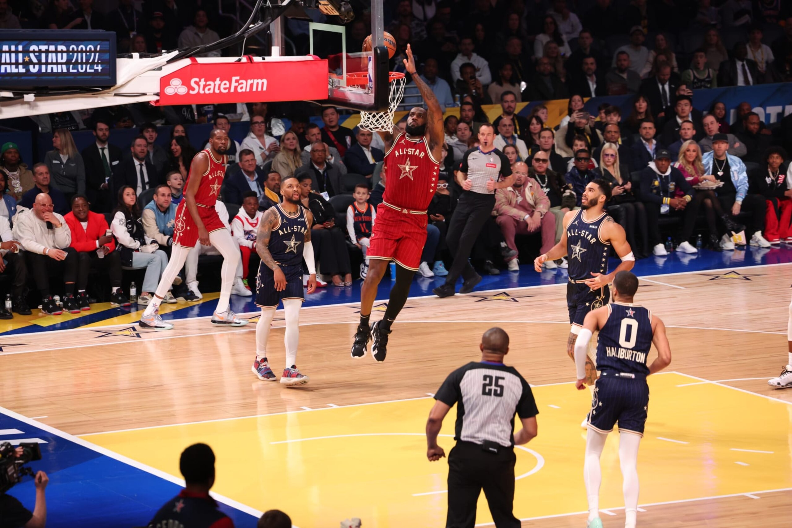 Kevin Durant, Damian Lillard, LeBron James, Jayson Tatum and Tyrese Haliburton Kevin Durant, Damian Lillard, LeBron James, Jayson Tatum and Tyrese Haliburton