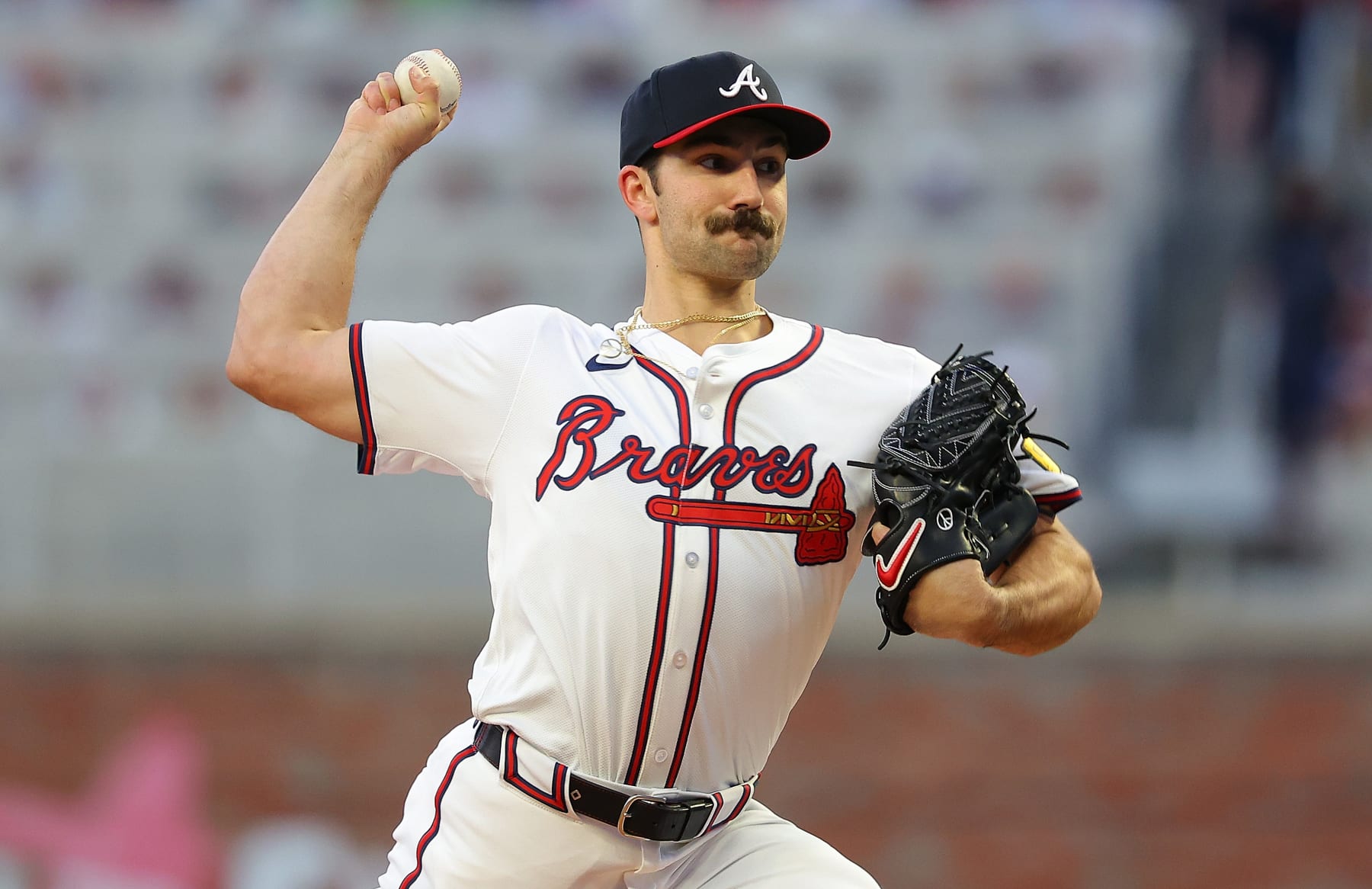 ATLANTA, GEORGIA - APRIL 05:  Spencer Strider #99 of the Atlanta Braves pitches in the second inning against the Arizona Diamondbacks at Truist Park on April 05, 2024 in Atlanta, Georgia. (Photo by Kevin C. Cox/Getty Images)