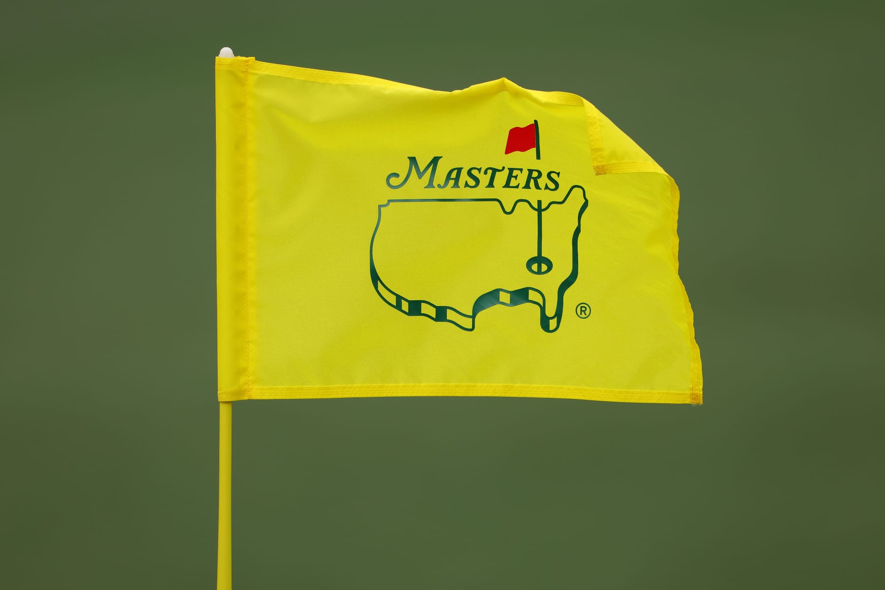 AUGUSTA, GEORGIA - APRIL 11: The second hole flag is seen during the first round of the 2024 Masters Tournament at Augusta National Golf Club on April 11, 2024 in Augusta, Georgia.  (Photo by Jamie Squire/Getty Images)