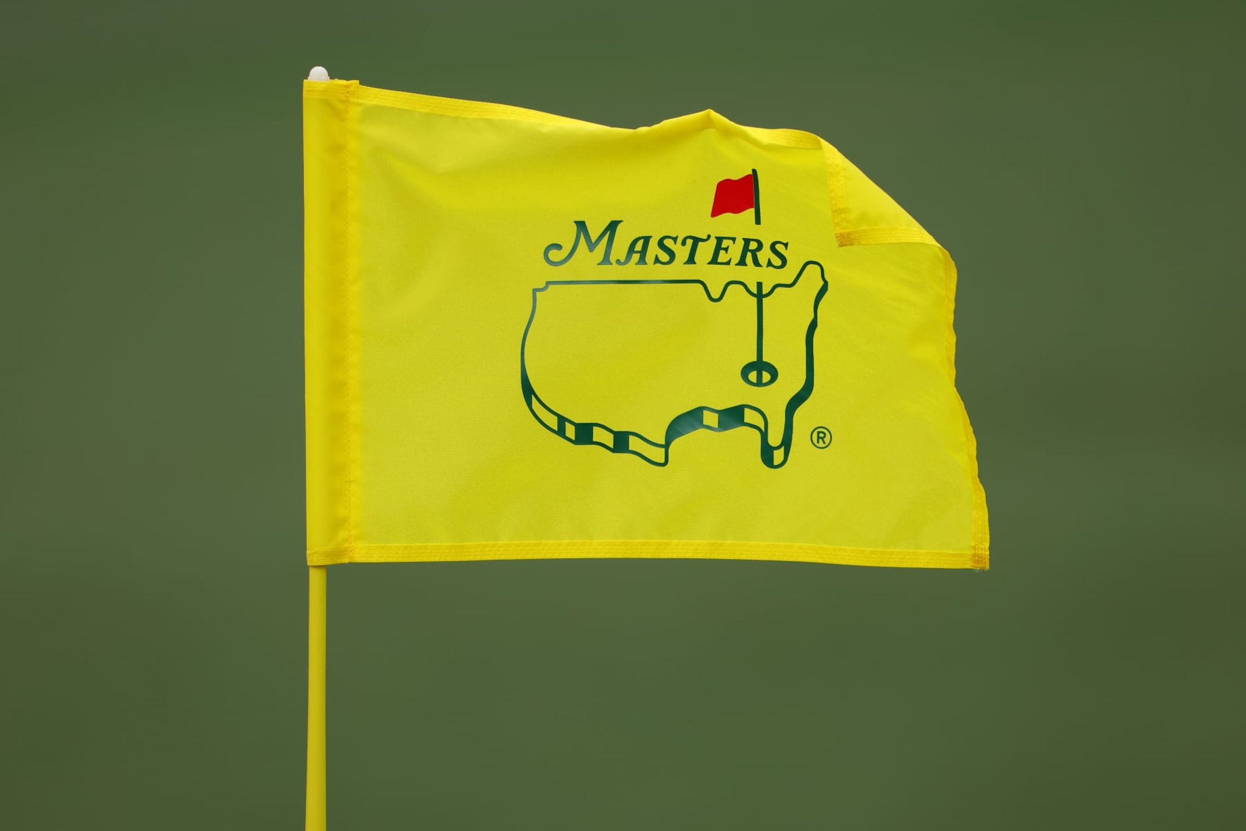 AUGUSTA, GEORGIA - APRIL 11: The second hole flag is seen during the first round of the 2024 Masters Tournament at Augusta National Golf Club on April 11, 2024 in Augusta, Georgia.  (Photo by Jamie Squire/Getty Images)