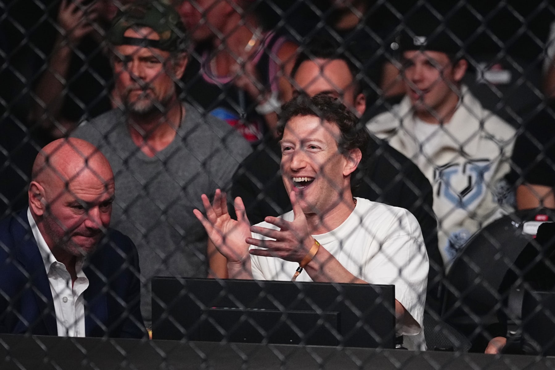 LAS VEGAS, NEVADA - APRIL 13: Mark Zuckerberg attends the UFC 300 event at T-Mobile Arena on April 13, 2024 in Las Vegas, Nevada.  (Photo by Jeff Bottari/Zuffa LLC via Getty Images)