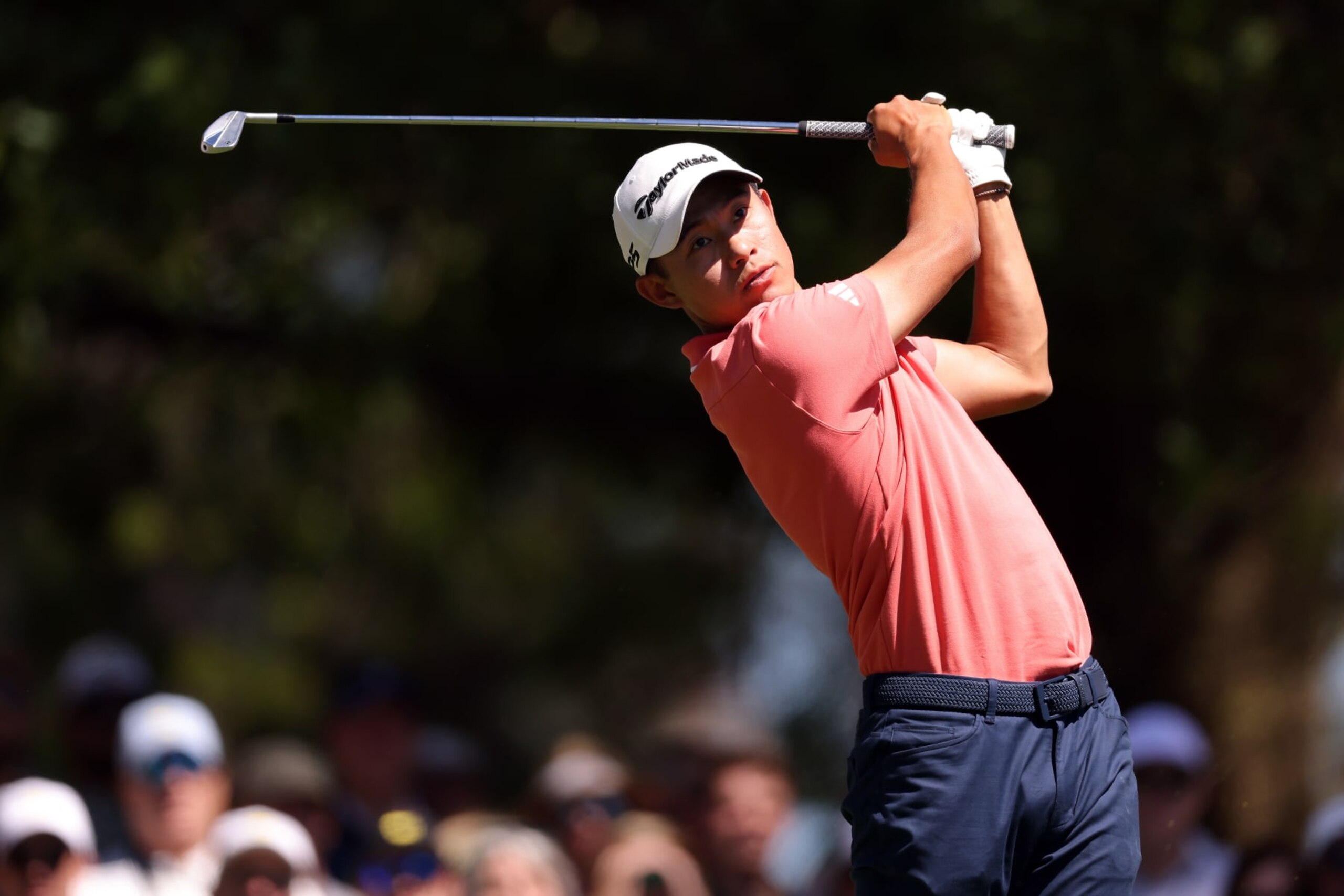 AUGUSTA, GEORGIA - APRIL 13: Collin Morikawa of the United States plays his shot from the fourth tee during the third round of the 2024 Masters Tournament at Augusta National Golf Club on April 13, 2024 in Augusta, Georgia. (Photo by Jamie Squire/Getty Images) (Photo by Jamie Squire/Getty Images) AUGUSTA, GEORGIA - APRIL 13: Collin Morikawa of the United States plays his shot from the fourth tee during the third round of the 2024 Masters Tournament at Augusta National Golf Club on April 13, 2024 in Augusta, Georgia. (Photo by Jamie Squire/Getty Images) (Photo by Jamie Squire/Getty Images)