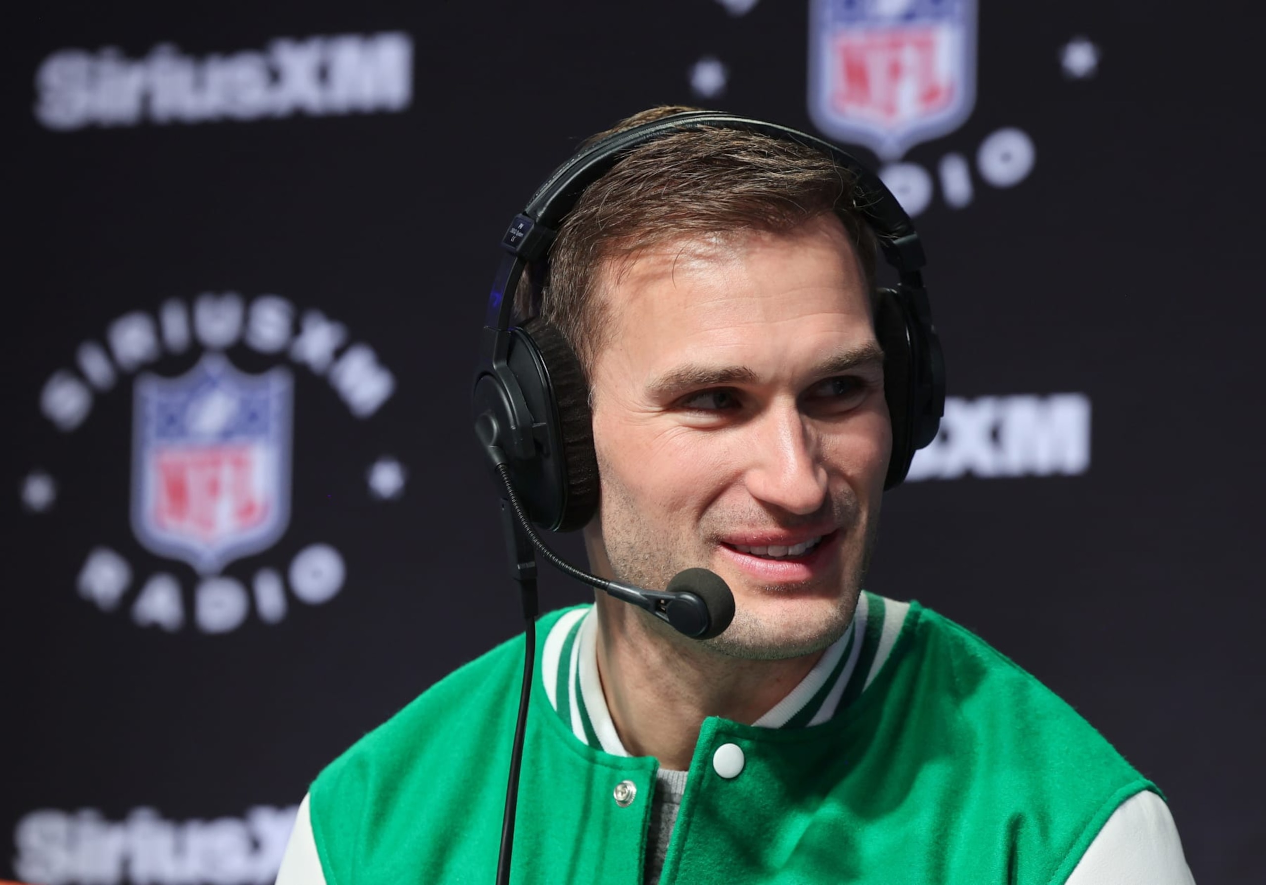 LAS VEGAS, NEVADA - FEBRUARY 09: Kirk Cousins speaks on SiriusXM at Super Bowl LVIII on February 09, 2024 in Las Vegas, Nevada. (Photo by Cindy Ord/Getty Images for SiriusXM) LAS VEGAS, NEVADA - FEBRUARY 09: Kirk Cousins speaks on SiriusXM at Super Bowl LVIII on February 09, 2024 in Las Vegas, Nevada. (Photo by Cindy Ord/Getty Images for SiriusXM)