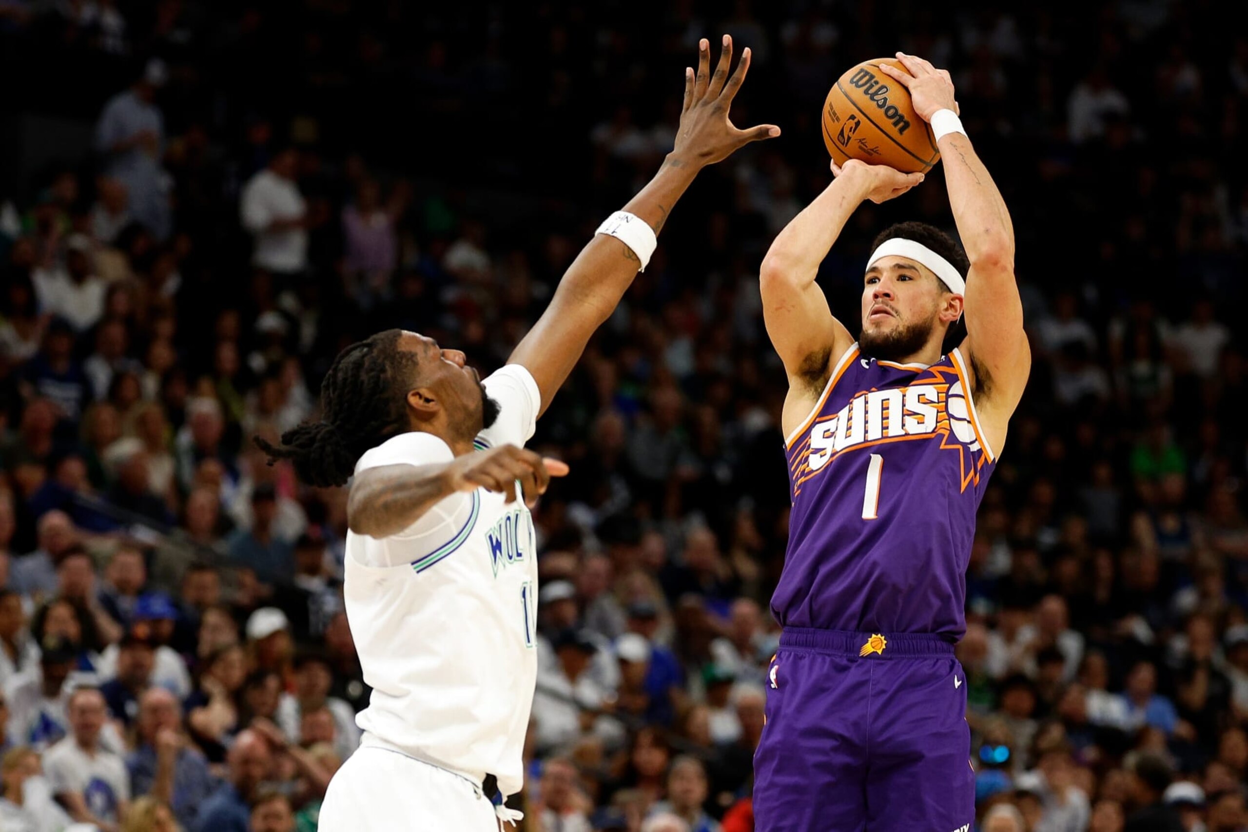 Naz Reid and Devin Booker