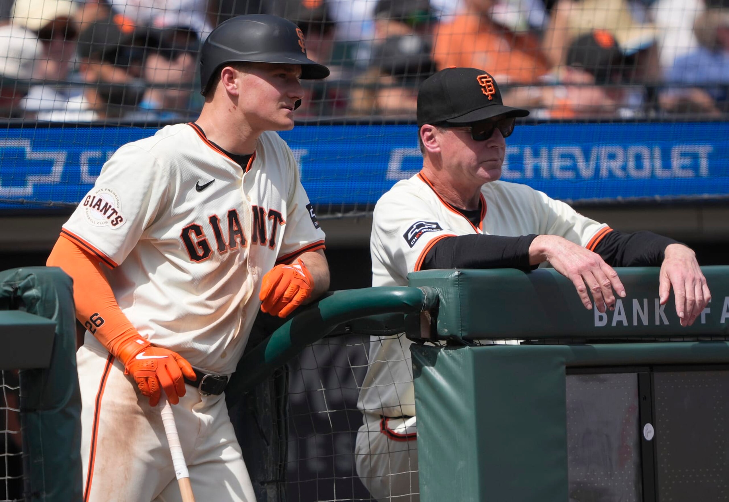 Matt Chapman (L) and Bob Melvin (R)