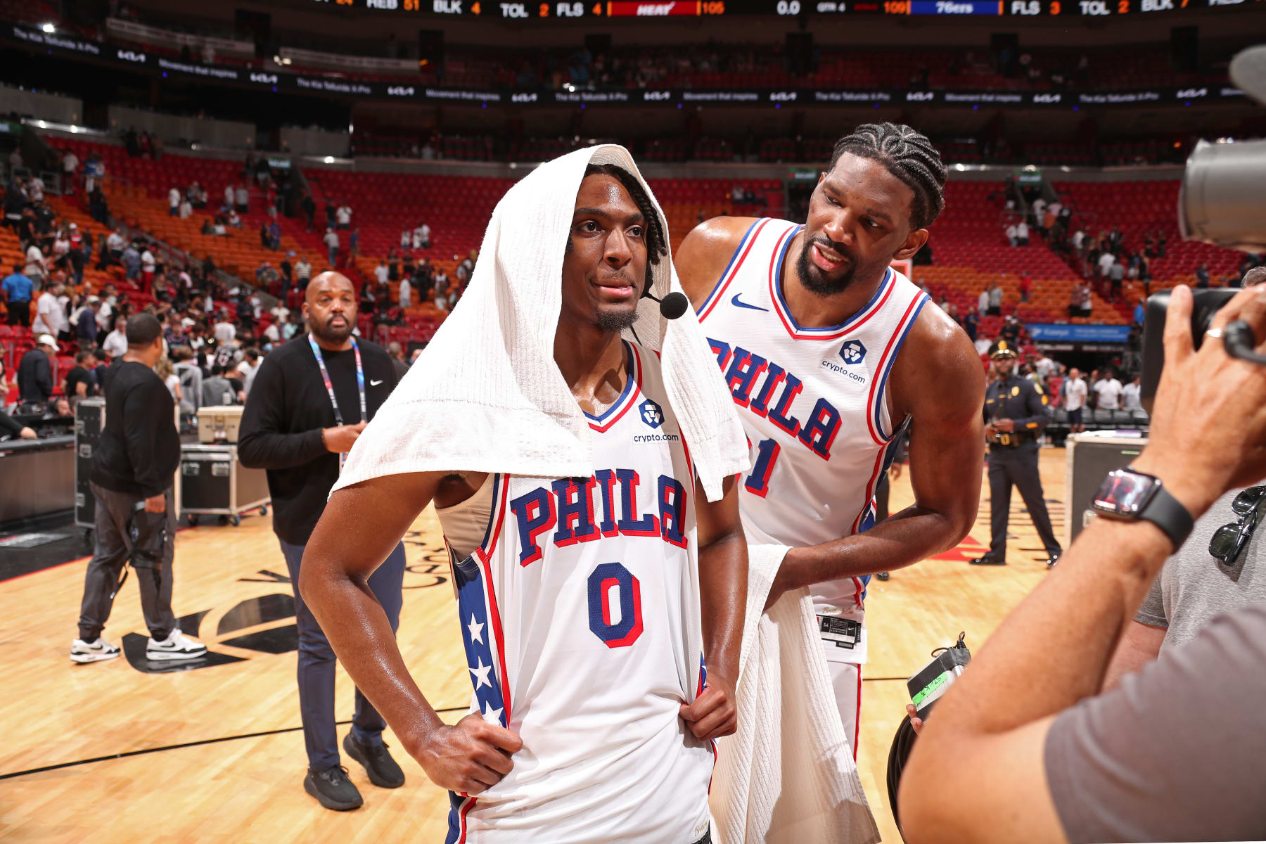 Tyrese Maxey and Joel Embiid