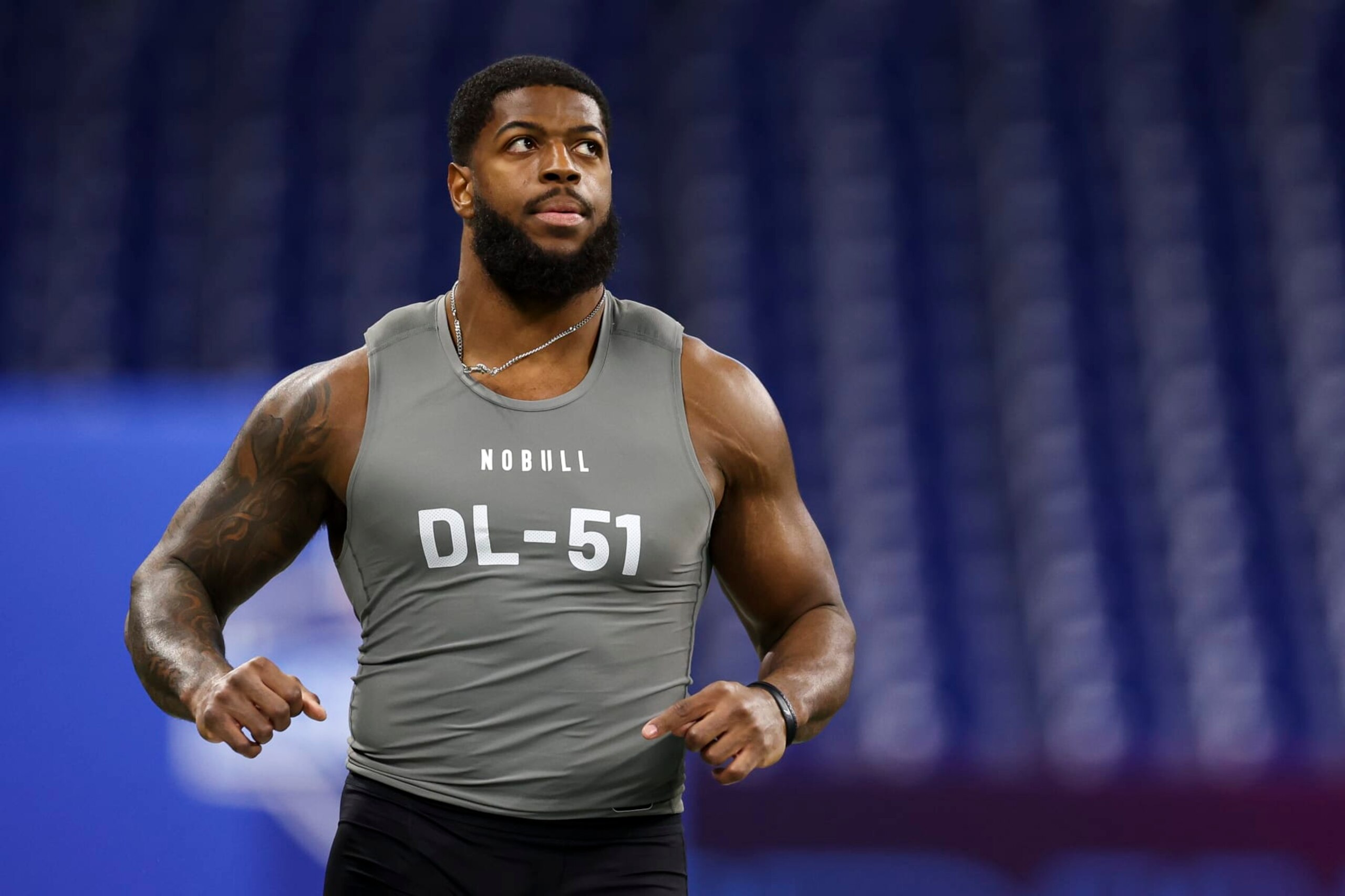 INDIANAPOLIS, INDIANA - FEBRUARY 29: Jared Verse #DL51 of Florida State runs the the 40-yard dash during the NFL Combine at Lucas Oil Stadium on February 29, 2024 in Indianapolis, Indiana. (Photo by Kevin Sabitus/Getty Images) INDIANAPOLIS, INDIANA - FEBRUARY 29: Jared Verse #DL51 of Florida State runs the the 40-yard dash during the NFL Combine at Lucas Oil Stadium on February 29, 2024 in Indianapolis, Indiana. (Photo by Kevin Sabitus/Getty Images)