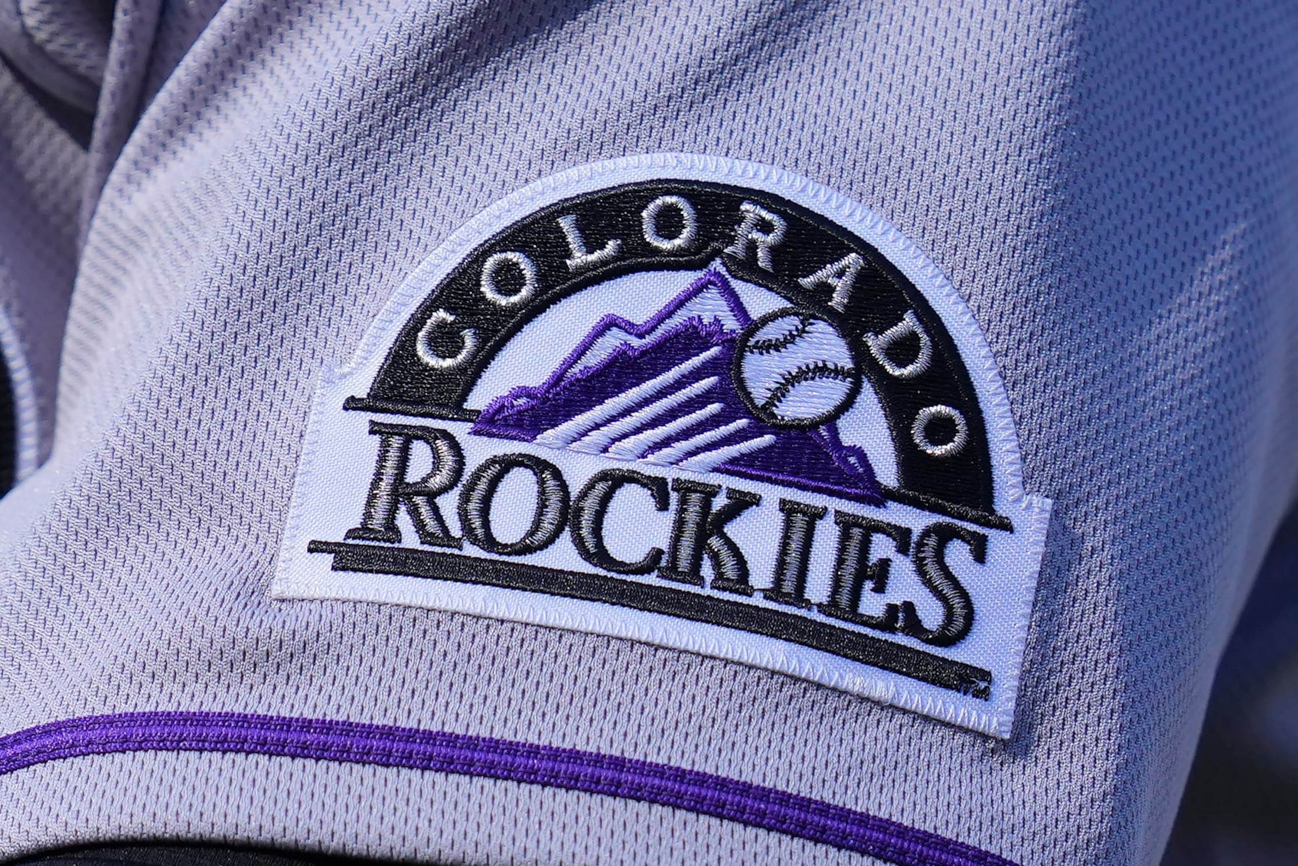 PHILADELPHIA, PA - APRIL 28: A general view of the Colorado Rockies logo against the Philadelphia Phillies at Citizens Bank Park on April 28, 2022 in Philadelphia, Pennsylvania. The Phillies defeated the Rockies 7-1. (Photo by Mitchell Leff/Getty Images) PHILADELPHIA, PA - APRIL 28: A general view of the Colorado Rockies logo against the Philadelphia Phillies at Citizens Bank Park on April 28, 2022 in Philadelphia, Pennsylvania. The Phillies defeated the Rockies 7-1. (Photo by Mitchell Leff/Getty Images)