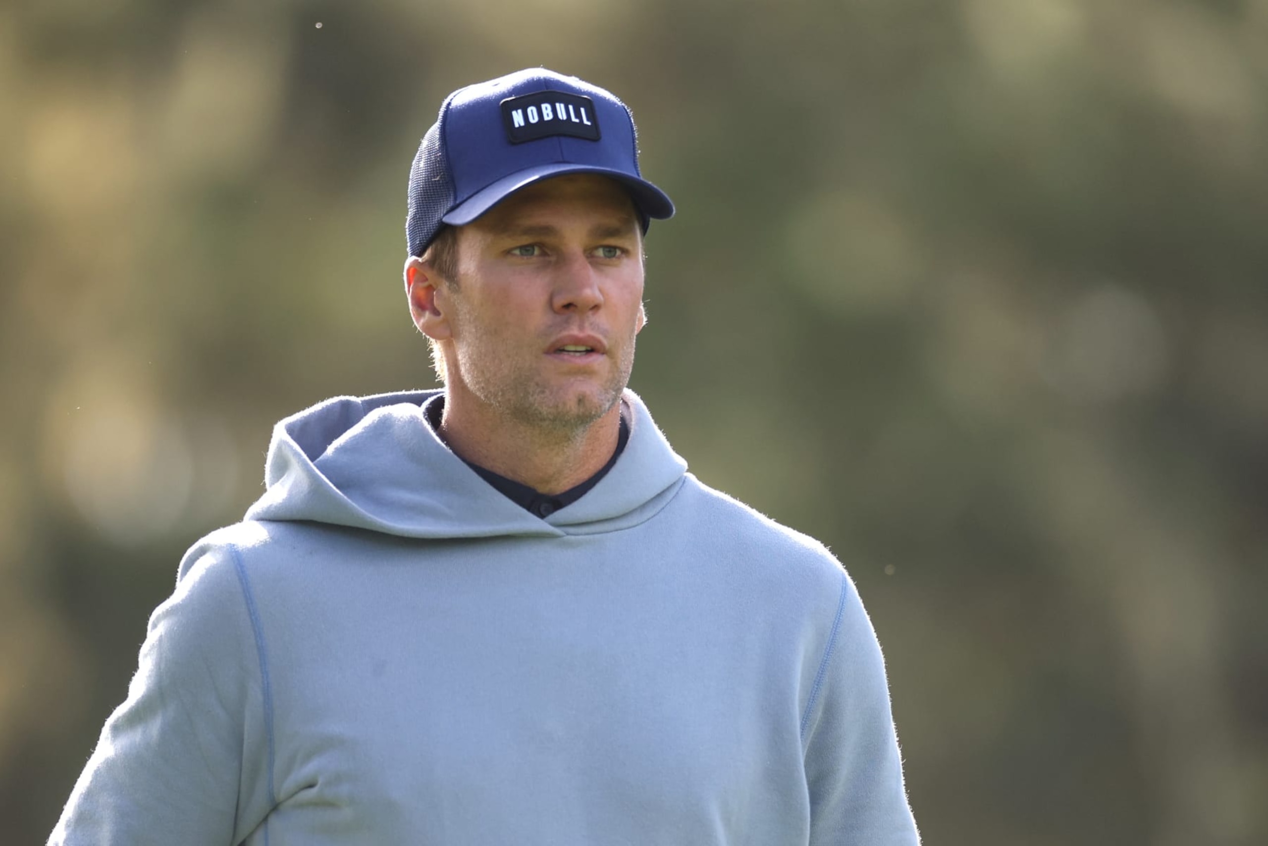 PEBBLE BEACH, CALIFORNIA - FEBRUARY 01: Former NFL quarterback Tom Brady looks on during the first round of the AT&T Pebble Beach Pro-Am at Spyglass Hill Golf Course on February 01, 2024 in Pebble Beach, California. (Photo by Ezra Shaw/Getty Images)