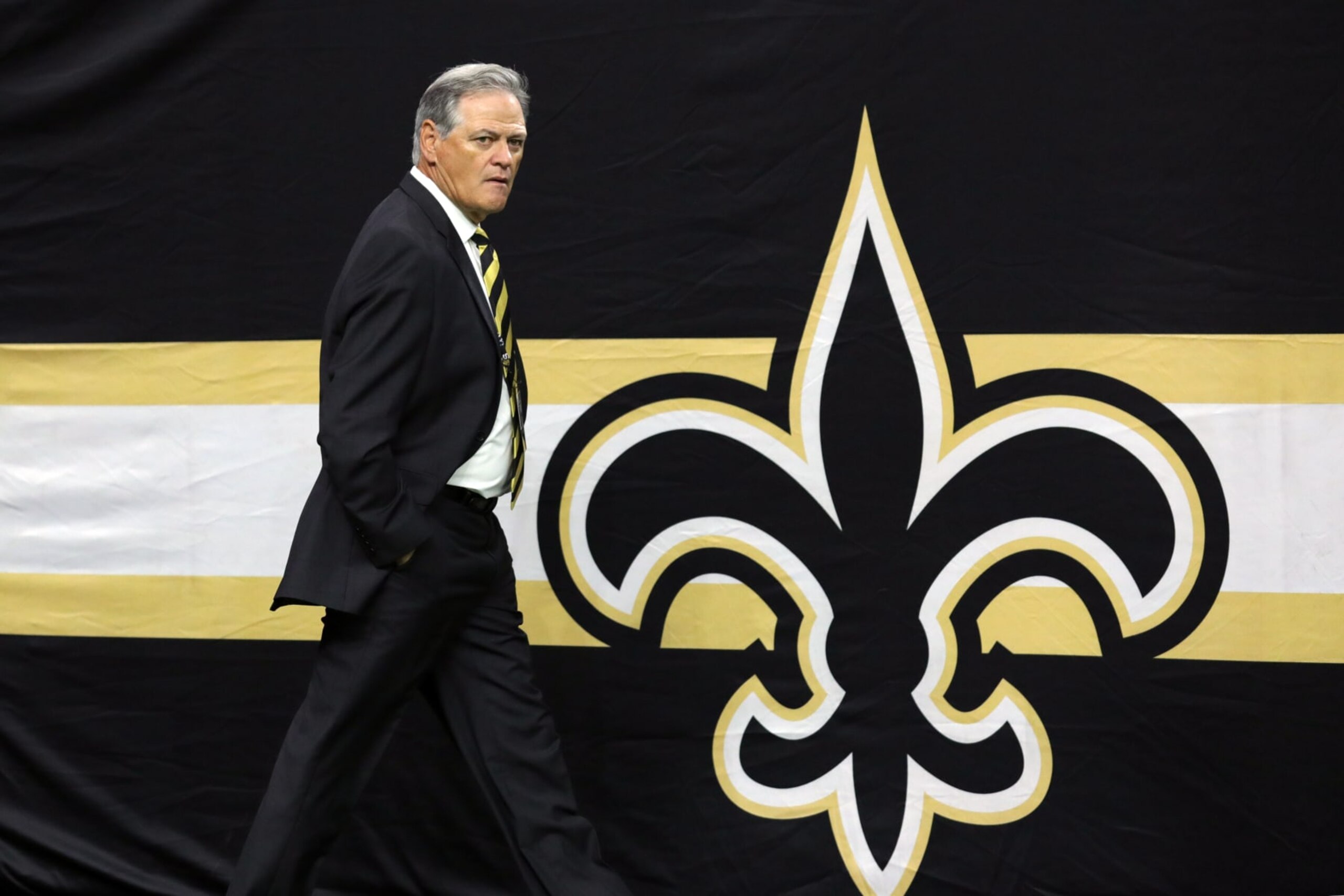 NEW ORLEANS, LA - SEPTEMBER 09: New Orleans Saints General Manager Mickey Loomis looks on before the game between the New Orleans Saints and the Houston Texans on September 9, 2019 at the Mercedes-Benz Superdome in New Orleans, LA. (Photo by Stephen Lew/Icon Sportswire via Getty Images) NEW ORLEANS, LA - SEPTEMBER 09: New Orleans Saints General Manager Mickey Loomis looks on before the game between the New Orleans Saints and the Houston Texans on September 9, 2019 at the Mercedes-Benz Superdome in New Orleans, LA. (Photo by Stephen Lew/Icon Sportswire via Getty Images)