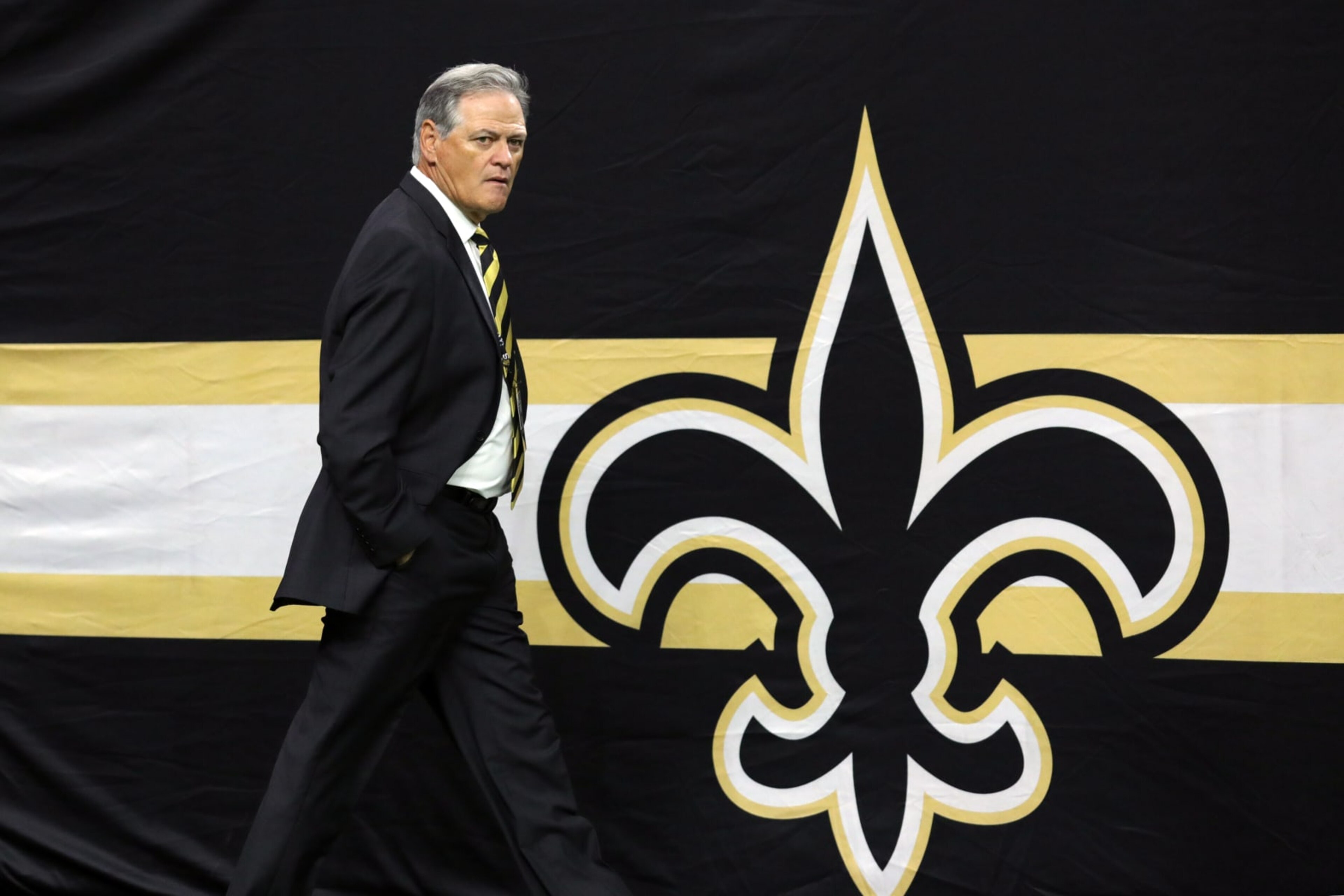 NEW ORLEANS, LA - SEPTEMBER 09: New Orleans Saints General Manager Mickey Loomis looks on before the game between the New Orleans Saints and the Houston Texans on September 9, 2019 at the Mercedes-Benz Superdome in New Orleans, LA. (Photo by Stephen Lew/Icon Sportswire via Getty Images) NEW ORLEANS, LA - SEPTEMBER 09: New Orleans Saints General Manager Mickey Loomis looks on before the game between the New Orleans Saints and the Houston Texans on September 9, 2019 at the Mercedes-Benz Superdome in New Orleans, LA. (Photo by Stephen Lew/Icon Sportswire via Getty Images)