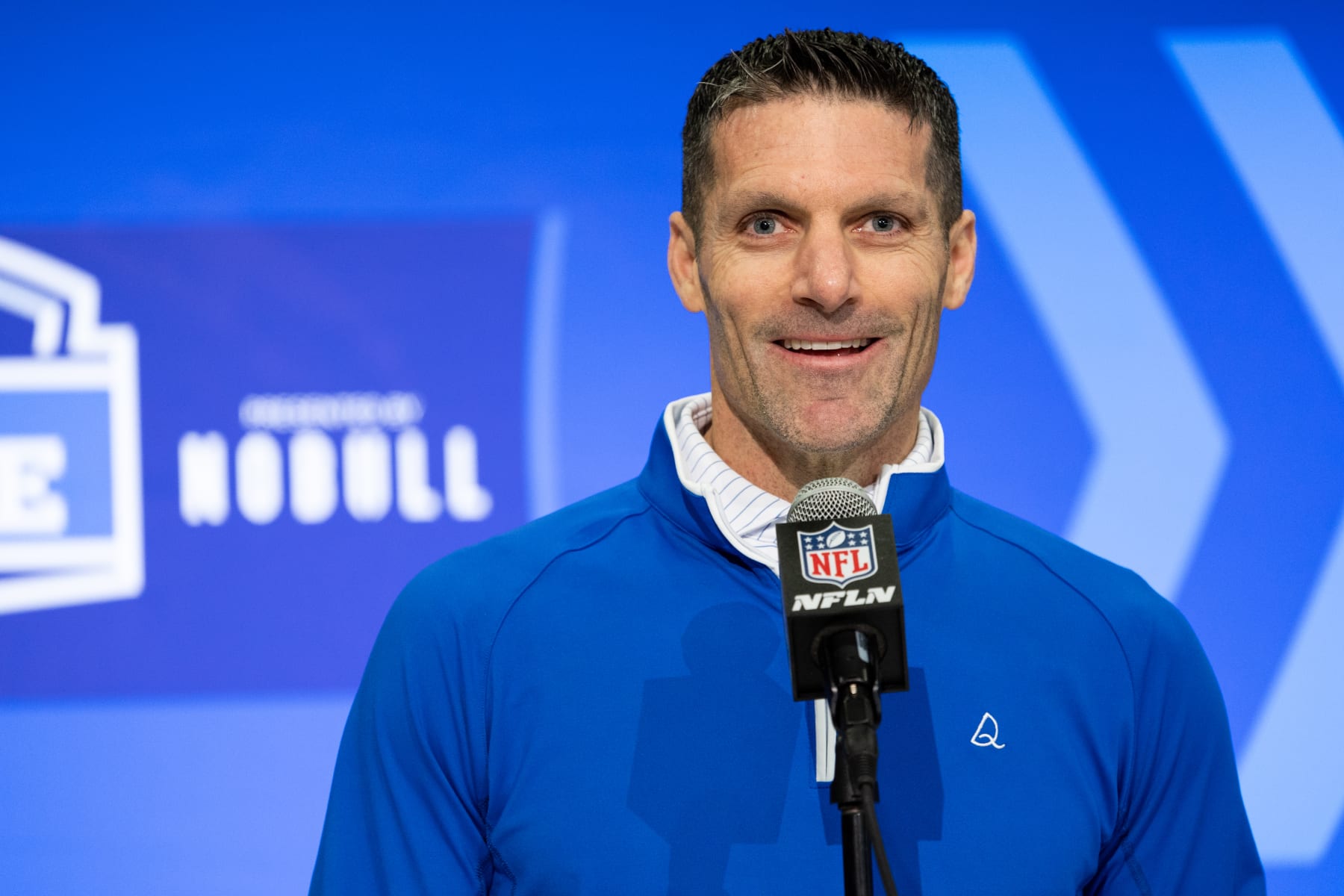 INDIANAPOLIS, INDIANA - FEBRUARY 28: General Manager Nick Caserio of the Houston Texans speaks to the media during the NFL Combine at the Indiana Convention Center on February 28, 2024 in Indianapolis, Indiana. (Photo by Kara Durrette/Getty Images)