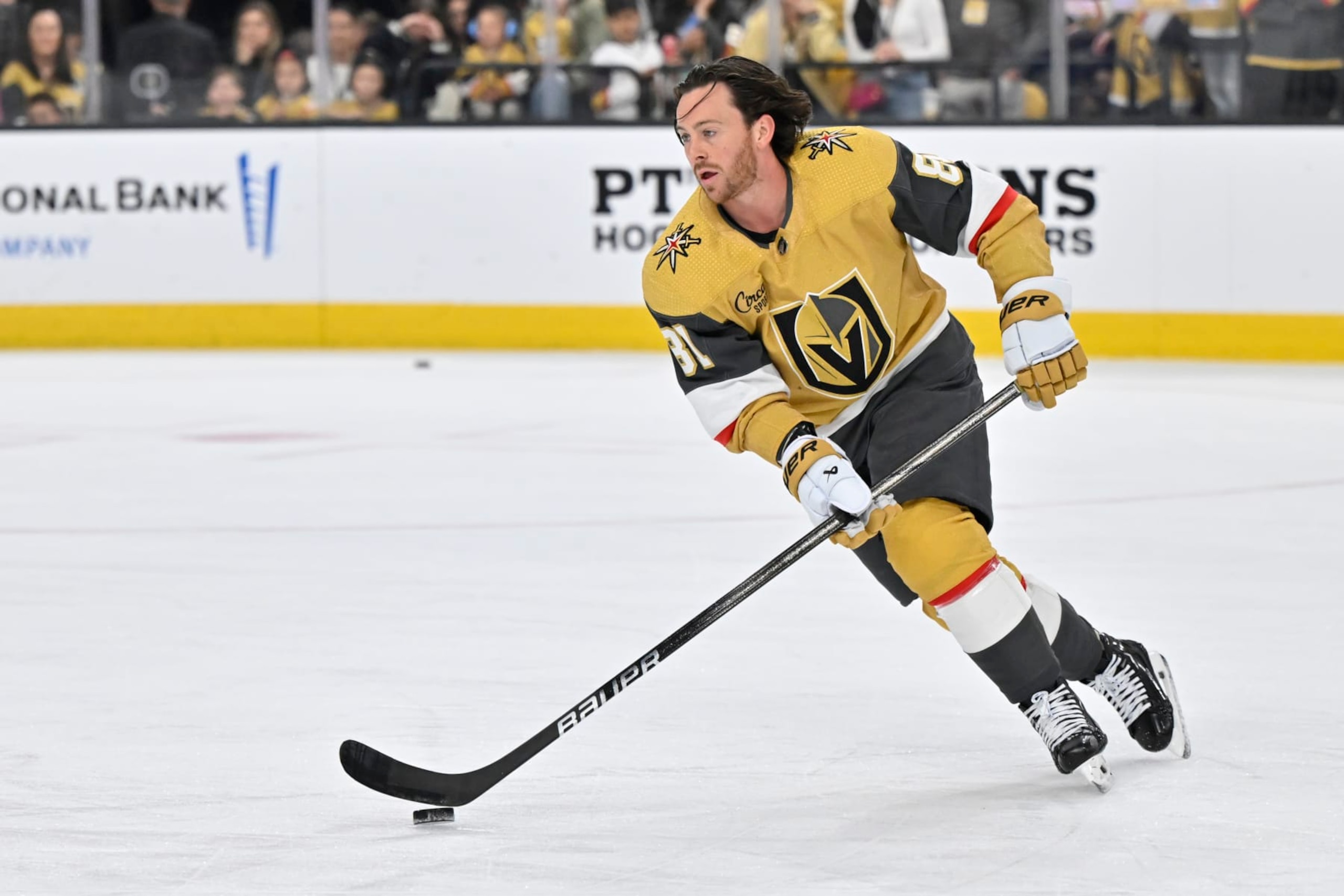 LAS VEGAS, NEVADA - APRIL 14: Jonathan Marchessault #81 of the Vegas Golden Knights warms up prior to a game against the Colorado Avalanche at T-Mobile Arena on April 14, 2024 in Las Vegas, Nevada. (Photo by David Becker/NHLI via Getty Images) LAS VEGAS, NEVADA - APRIL 14: Jonathan Marchessault #81 of the Vegas Golden Knights warms up prior to a game against the Colorado Avalanche at T-Mobile Arena on April 14, 2024 in Las Vegas, Nevada. (Photo by David Becker/NHLI via Getty Images)