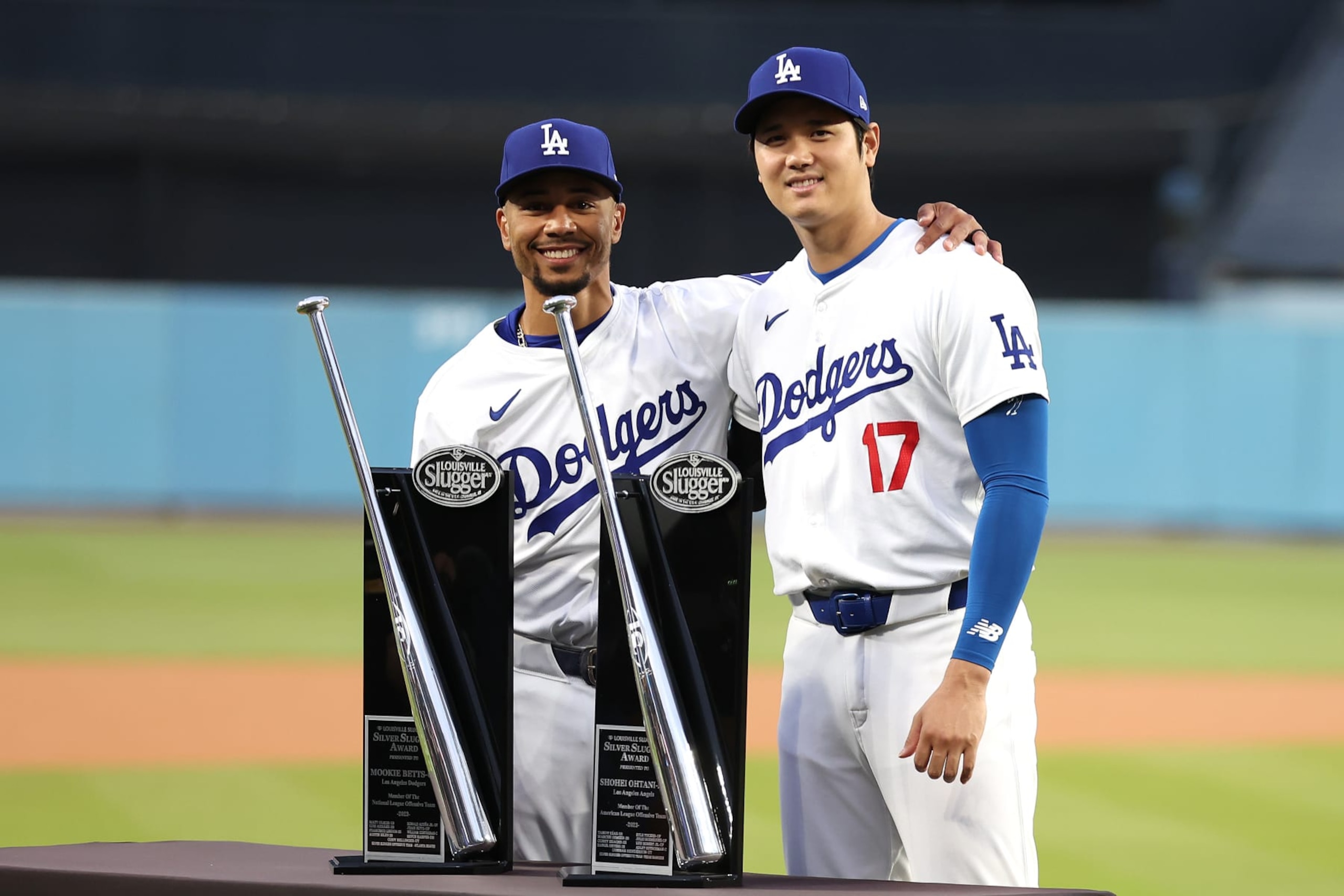 Mookie Betts (L) and Shohei Ohtani (R) Mookie Betts (L) and Shohei Ohtani (R)