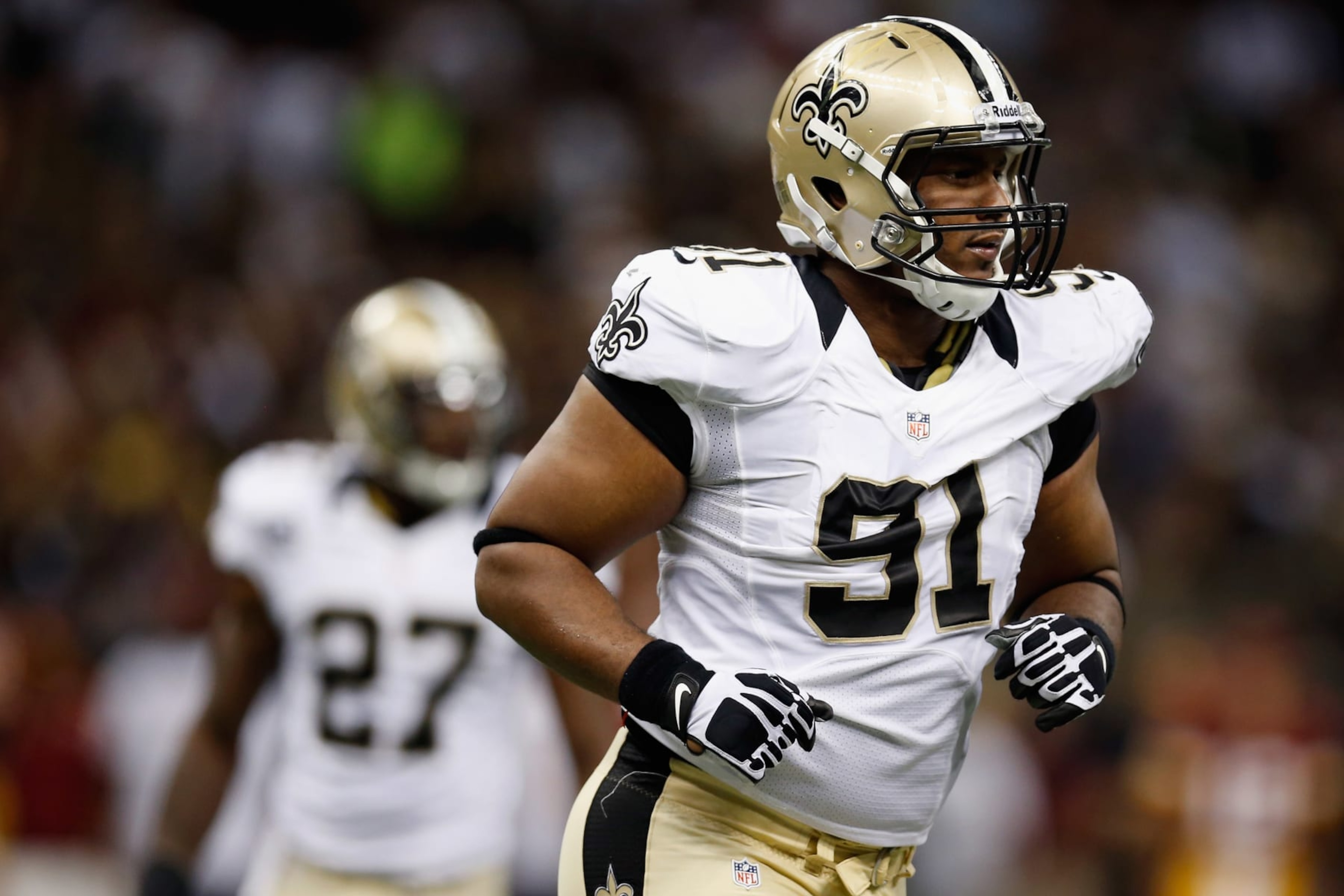 NEW ORLEANS, LA - SEPTEMBER 09: Will Smith #91 of the New Orleans Saints walks off the field after a play against the Washington Redskins at Mercedes-Benz Superdome on September 9, 2012 in New Orleans, Louisiana. (Photo by Chris Graythen/Getty Images) NEW ORLEANS, LA - SEPTEMBER 09: Will Smith #91 of the New Orleans Saints walks off the field after a play against the Washington Redskins at Mercedes-Benz Superdome on September 9, 2012 in New Orleans, Louisiana. (Photo by Chris Graythen/Getty Images)
