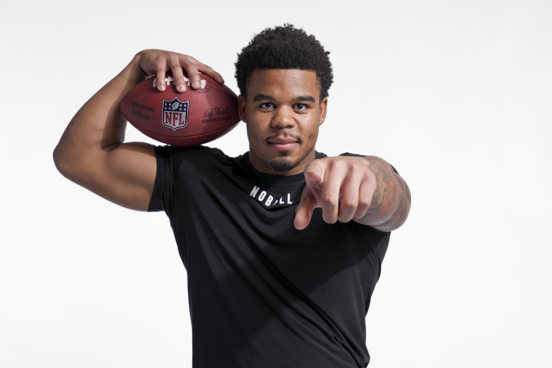 INDIANAPOLIS, INDIANA - MARCH 01: Chop Robinson #DL45 of Penn State poses for portraits at the Indiana Convention Center on March 1, 2024 in Indianapolis, Indiana. (Photo by Todd Rosenberg/Getty Images)
