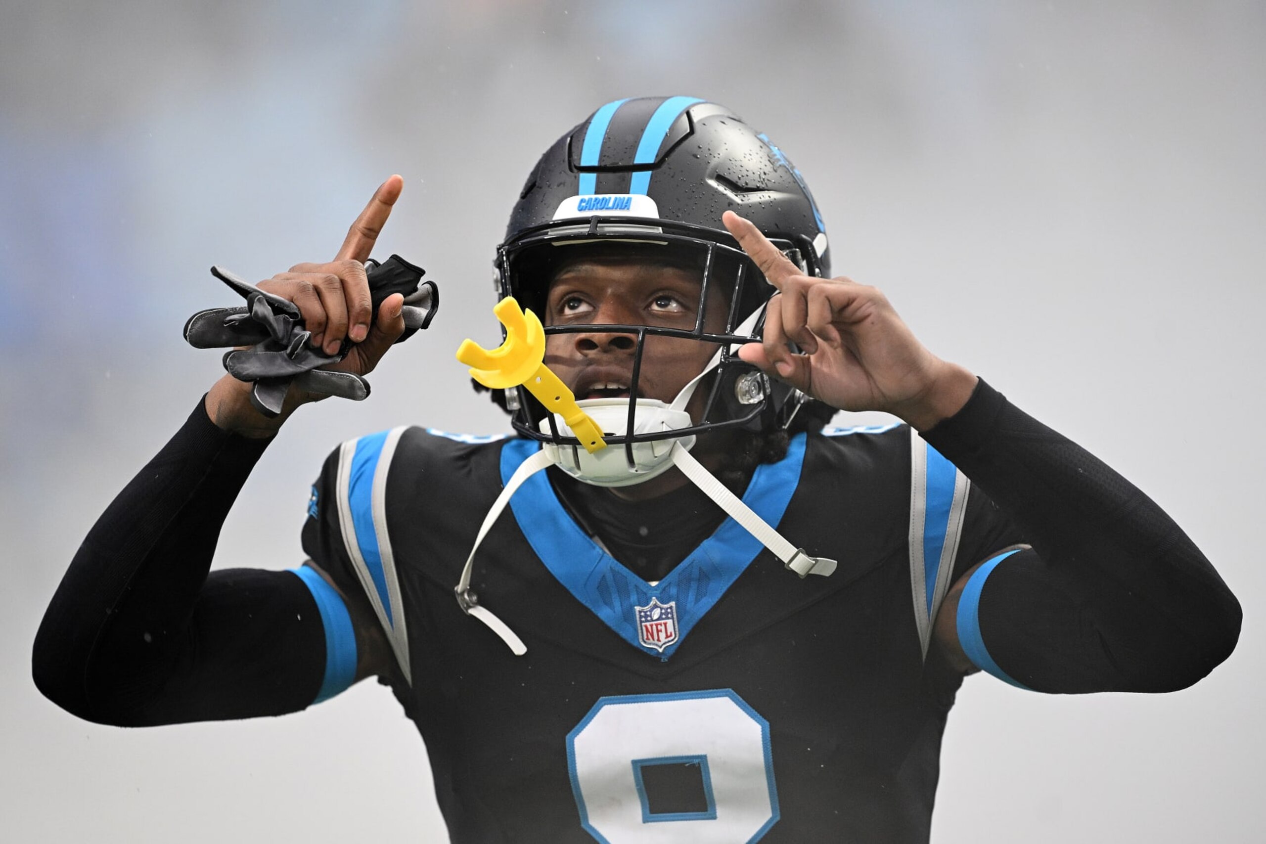 CHARLOTTE, NORTH CAROLINA - DECEMBER 17: Jaycee Horn #8 of the Carolina Panthers is introduced prior to a game against the Atlanta Falcons at Bank of America Stadium on December 17, 2023 in Charlotte, North Carolina. (Photo by Grant Halverson/Getty Images) CHARLOTTE, NORTH CAROLINA - DECEMBER 17: Jaycee Horn #8 of the Carolina Panthers is introduced prior to a game against the Atlanta Falcons at Bank of America Stadium on December 17, 2023 in Charlotte, North Carolina. (Photo by Grant Halverson/Getty Images)