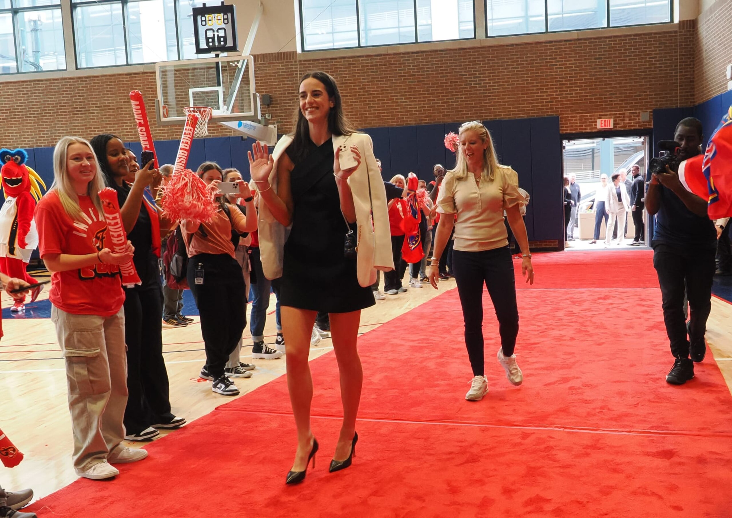 INDIANAPOLIS, IN - APRIL 17: Caitlin Clark and Christie Sides of the Indiana Fever arrive at Gainbridge Fieldhouse prior to Clark's introductory press conference on April 17, 2024 at Gainbridge Fieldhouse in Indianapolis, Indiana. NOTE TO USER: User expressly acknowledges and agrees that, by downloading and or using this Photograph, user is consenting to the terms and conditions of the Getty Images License Agreement. Mandatory Copyright Notice: Copyright 2024 NBAE (Photo by Ron Hoskins/NBAE via Getty Images) INDIANAPOLIS, IN - APRIL 17: Caitlin Clark and Christie Sides of the Indiana Fever arrive at Gainbridge Fieldhouse prior to Clark's introductory press conference on April 17, 2024 at Gainbridge Fieldhouse in Indianapolis, Indiana. NOTE TO USER: User expressly acknowledges and agrees that, by downloading and or using this Photograph, user is consenting to the terms and conditions of the Getty Images License Agreement. Mandatory Copyright Notice: Copyright 2024 NBAE (Photo by Ron Hoskins/NBAE via Getty Images)