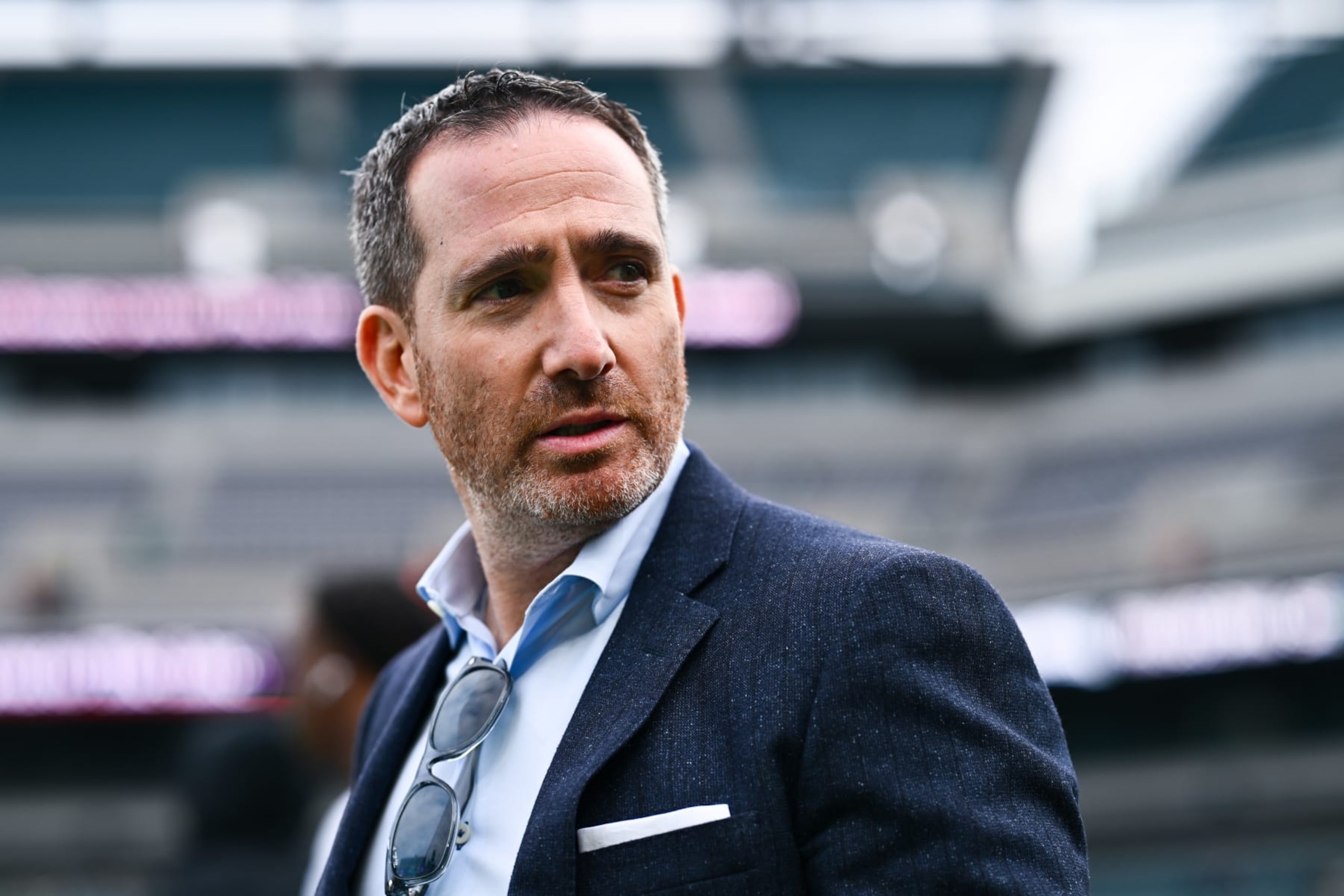 PHILADELPHIA, PA - DECEMBER 31: Philadelphia Eagles Executive Vice President Howie Roseman looks on before the game between the Arizona Cardinals and Philadelphia Eagles on December 31, 2023 at Lincoln Financial Field in Philadelphia, PA. (Photo by Kyle Ross/Icon Sportswire via Getty Images) PHILADELPHIA, PA - DECEMBER 31: Philadelphia Eagles Executive Vice President Howie Roseman looks on before the game between the Arizona Cardinals and Philadelphia Eagles on December 31, 2023 at Lincoln Financial Field in Philadelphia, PA. (Photo by Kyle Ross/Icon Sportswire via Getty Images)