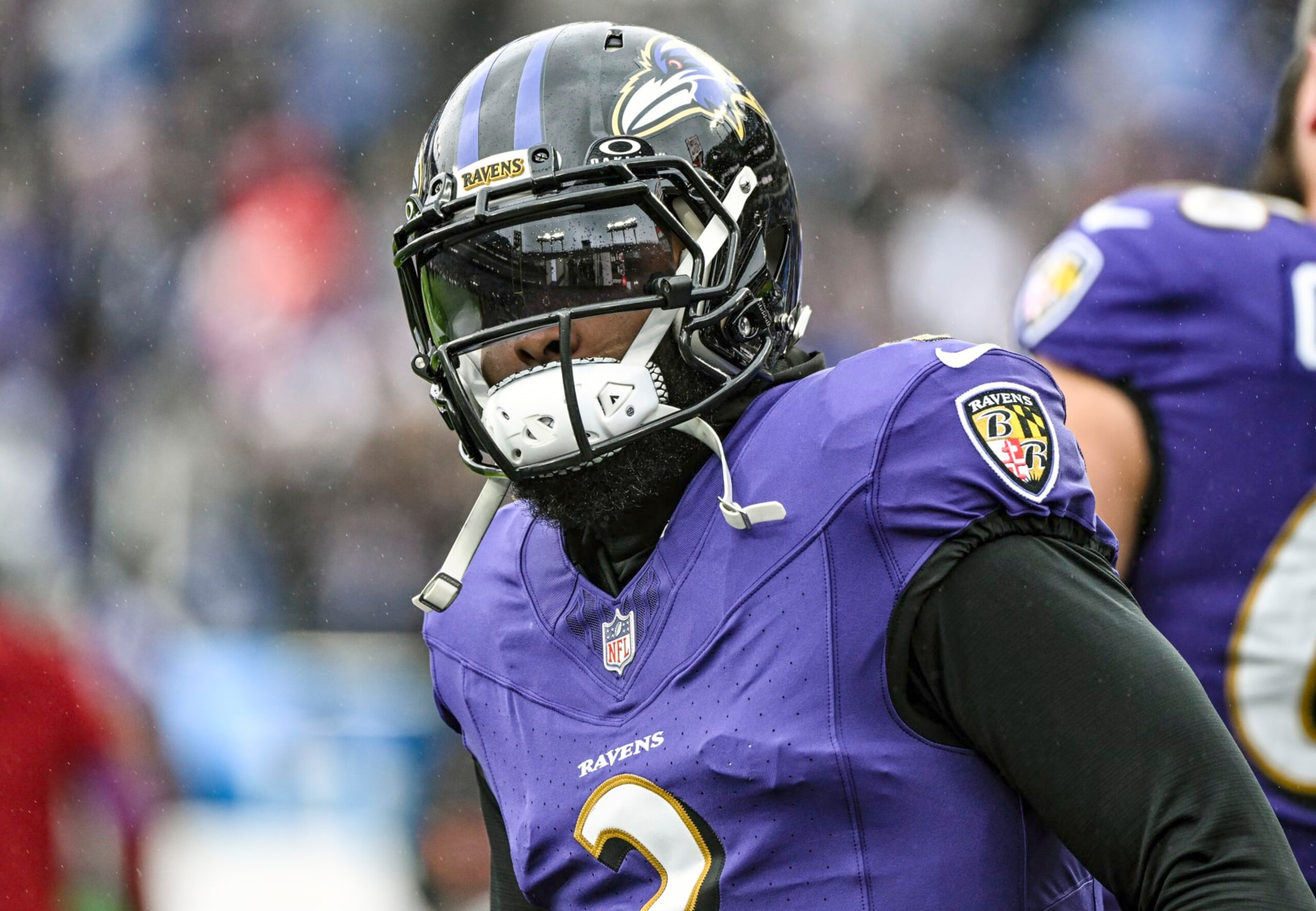 BALTIMORE, MD - JANUARY 28: Baltimore Ravens wide receiver Odell Beckham Jr. (3) warms up prior to the Kansas City Chiefs game versus the Baltimore Ravens in the AFC Championship Game on January 28, 2024 at M&T Bank Stadium in Baltimore, MD. (Photo by Mark Goldman/Icon Sportswire via Getty Images) BALTIMORE, MD - JANUARY 28: Baltimore Ravens wide receiver Odell Beckham Jr. (3) warms up prior to the Kansas City Chiefs game versus the Baltimore Ravens in the AFC Championship Game on January 28, 2024 at M&T Bank Stadium in Baltimore, MD. (Photo by Mark Goldman/Icon Sportswire via Getty Images)