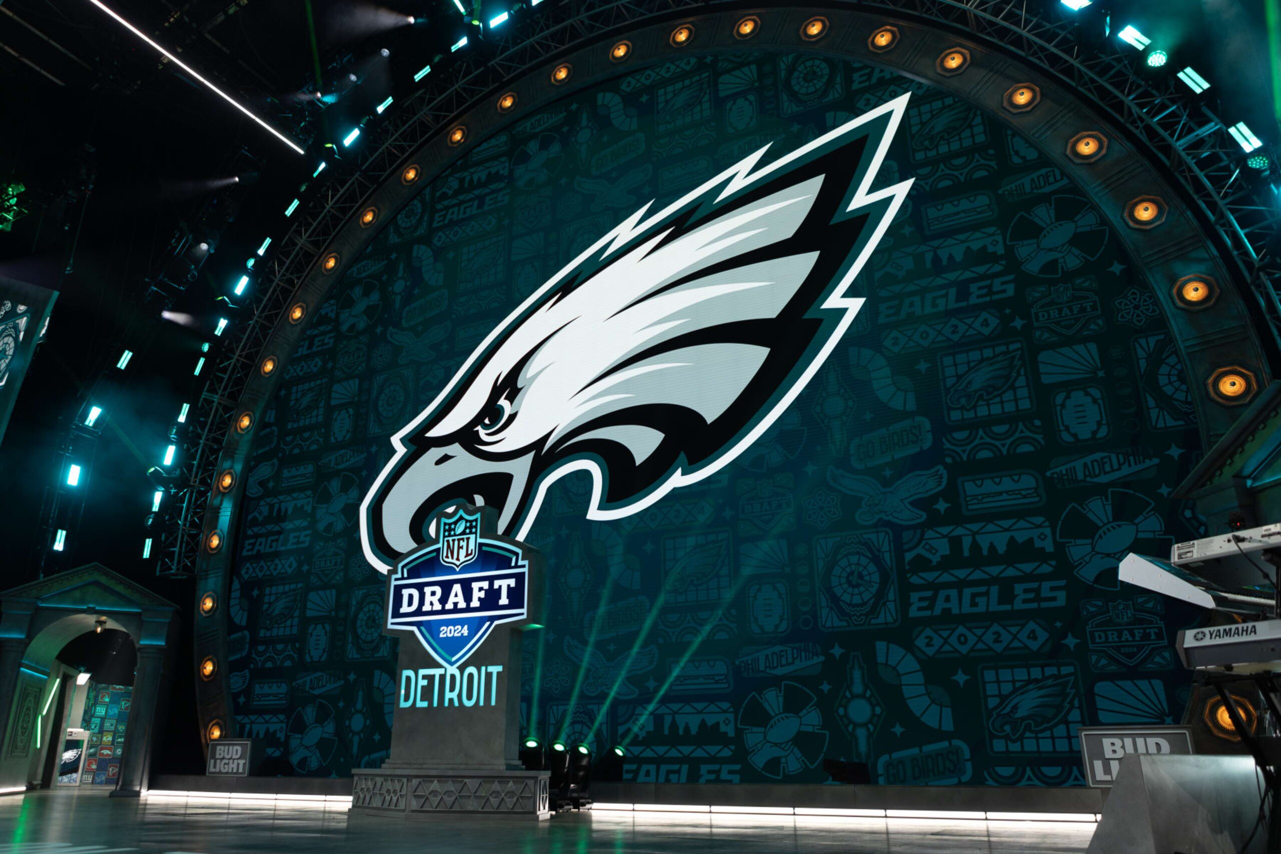 DETROIT, MI - APRIL 25: The Philadelphia Eagles are on the clock with the 22nd overall pick during Day 1 of the NFL Draft on April 25, 2024 at Campus Martius Park and Hart Plaza in Detroit, MI. (Photo by John Smolek/Icon Sportswire via Getty Images)