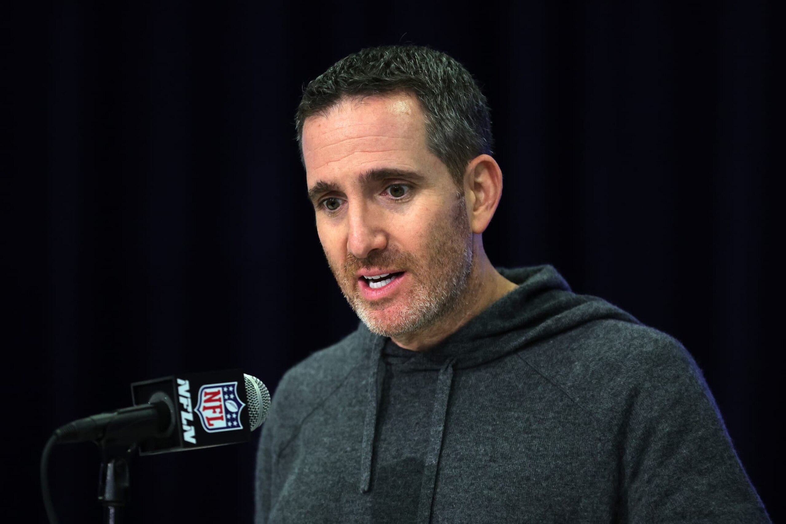 INDIANAPOLIS, INDIANA - FEBRUARY 27: General manager Howie Roseman of the Philadelphia Eagles speaks to the media during the NFL Combine at the Indiana Convention Center on February 27, 2024 in Indianapolis, Indiana. (Photo by Stacy Revere/Getty Images) INDIANAPOLIS, INDIANA - FEBRUARY 27: General manager Howie Roseman of the Philadelphia Eagles speaks to the media during the NFL Combine at the Indiana Convention Center on February 27, 2024 in Indianapolis, Indiana. (Photo by Stacy Revere/Getty Images)