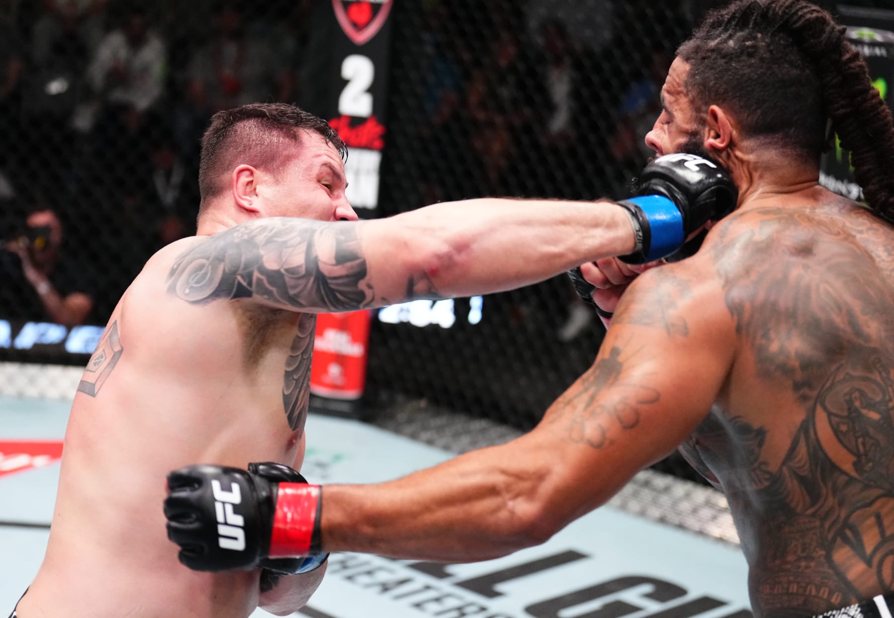 Jhonata Diniz of Brazil hits Austen Lane.