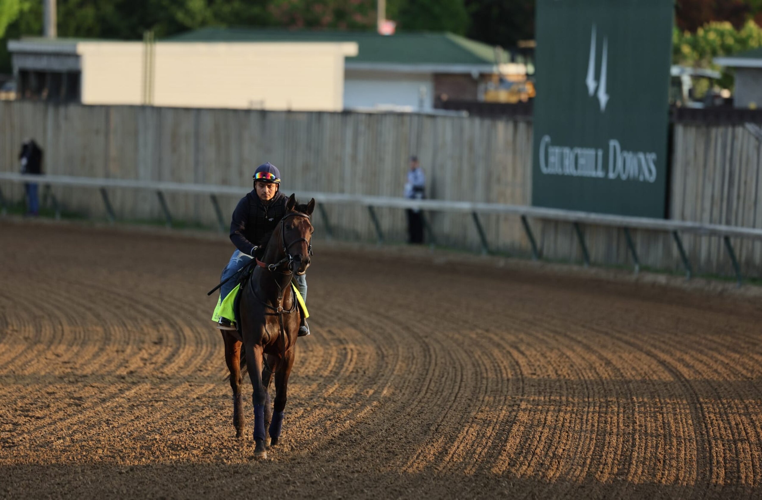 LOUISVILLE, KENTUCKY - APRIL 28: Honor Marie walks on the track during the morning training for the Kentucky Derby at Churchill Downs on April 28, 2024 in Louisville, Kentucky. (Photo by Andy Lyons/Getty Images) LOUISVILLE, KENTUCKY - APRIL 28: Honor Marie walks on the track during the morning training for the Kentucky Derby at Churchill Downs on April 28, 2024 in Louisville, Kentucky. (Photo by Andy Lyons/Getty Images)