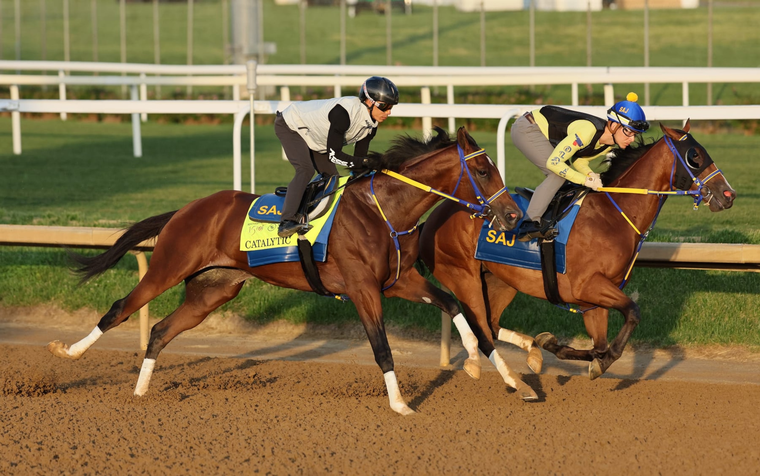 Kentucky Derby contender Catalytic runs at Churchill Downs.
