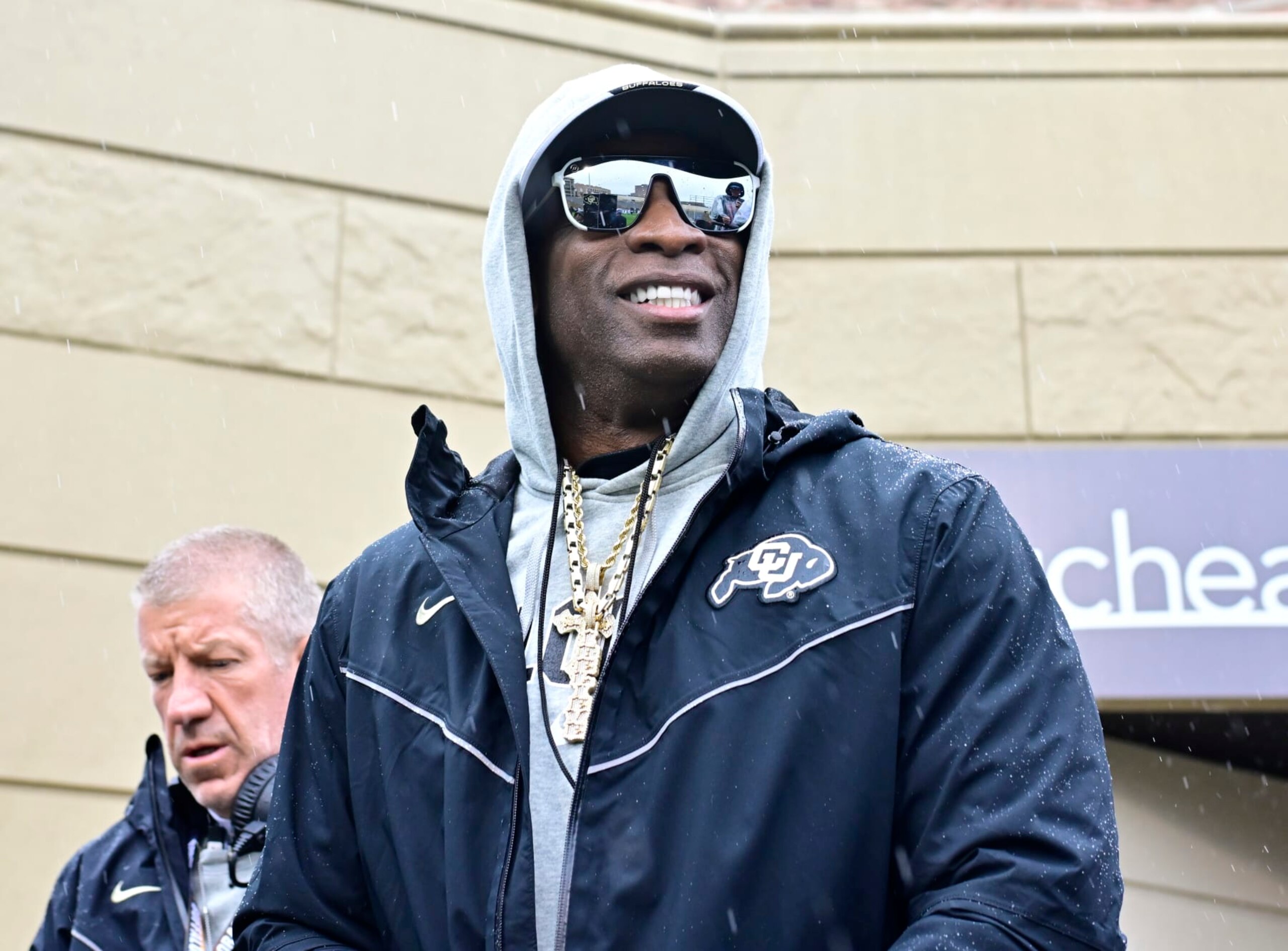 BOULDER, CO - APRIL 27: Colorado Buffaloes head coach Deion Sanders comes out of the locker room for warmups before the Black and Gold spring game at Folsom Field in Boulder, Colorado on Saturday, April 27, 2024. (Photo by Andy Cross/The Denver Post) BOULDER, CO - APRIL 27: Colorado Buffaloes head coach Deion Sanders comes out of the locker room for warmups before the Black and Gold spring game at Folsom Field in Boulder, Colorado on Saturday, April 27, 2024. (Photo by Andy Cross/The Denver Post)