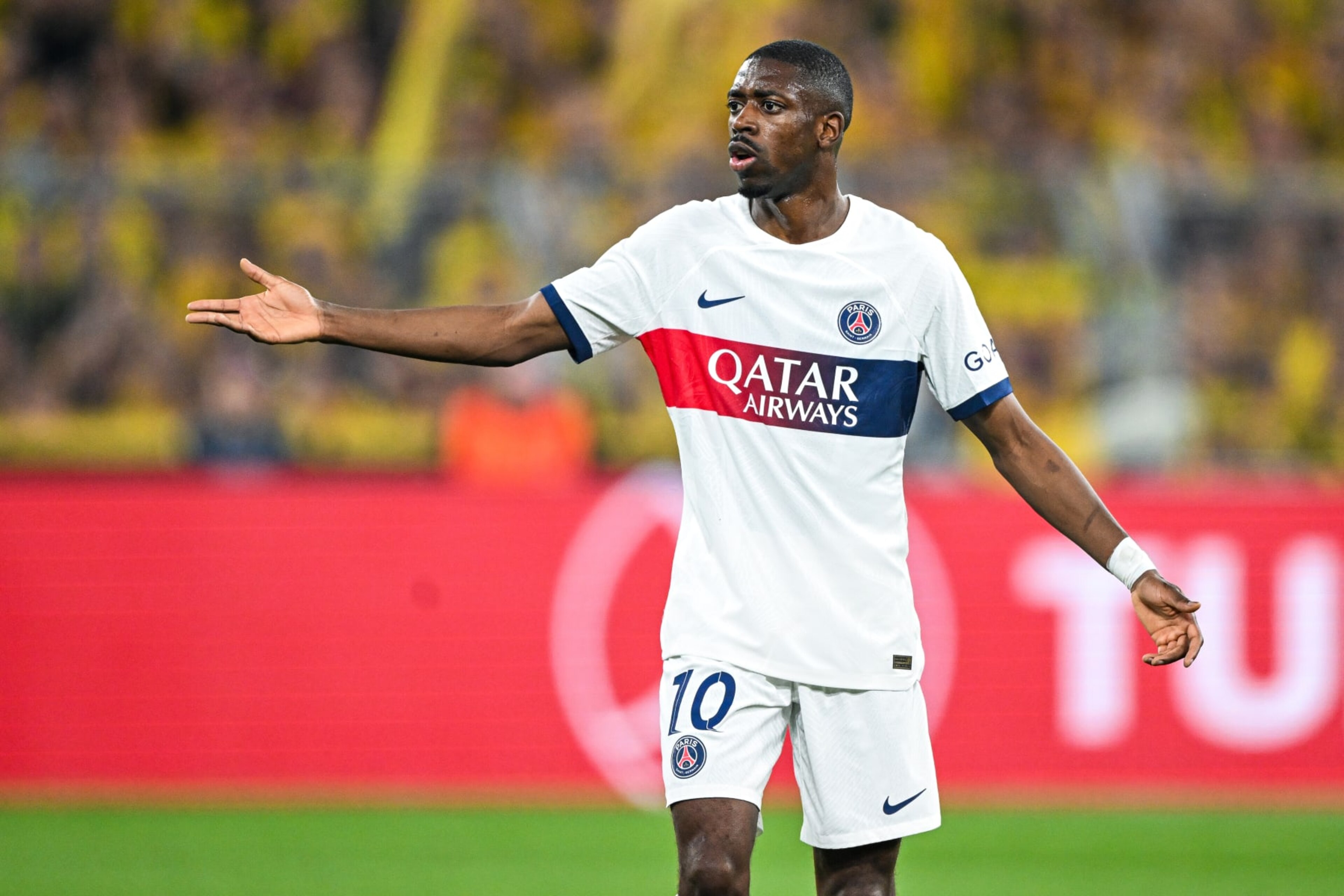 DORTMUND - Ousmane Dembele of Paris Saint Germain during the UEFA Champions League semi-final match between Borussia Dortmund and Paris Saint Germain at Signal Iduna Park on May 1, 2024 in Dortmund, Germany. ANP | Hollandse Hoogte | GERRIT VAN COLOGNE (Photo by ANP via Getty Images) DORTMUND - Ousmane Dembele of Paris Saint Germain during the UEFA Champions League semi-final match between Borussia Dortmund and Paris Saint Germain at Signal Iduna Park on May 1, 2024 in Dortmund, Germany. ANP | Hollandse Hoogte | GERRIT VAN COLOGNE (Photo by ANP via Getty Images)