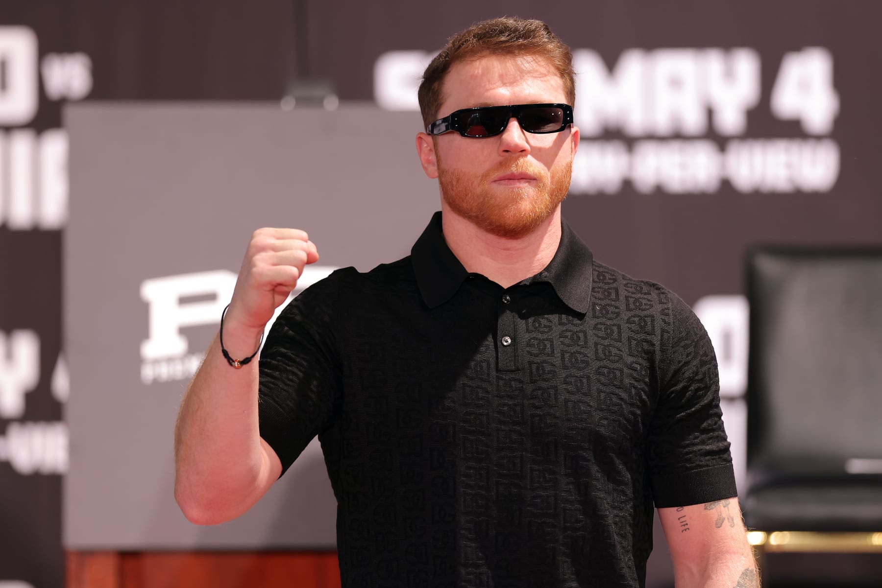 BEVERLY HILLS, CALIFORNIA - MARCH 19: Canelo Alvarez poses for a photo during a news conference to preview his super middleweight fight against Jaime Munguia at The Beverly Hills Hotel on March 19, 2024 in Beverly Hills, California. (Photo by Katelyn Mulcahy/Getty Images)