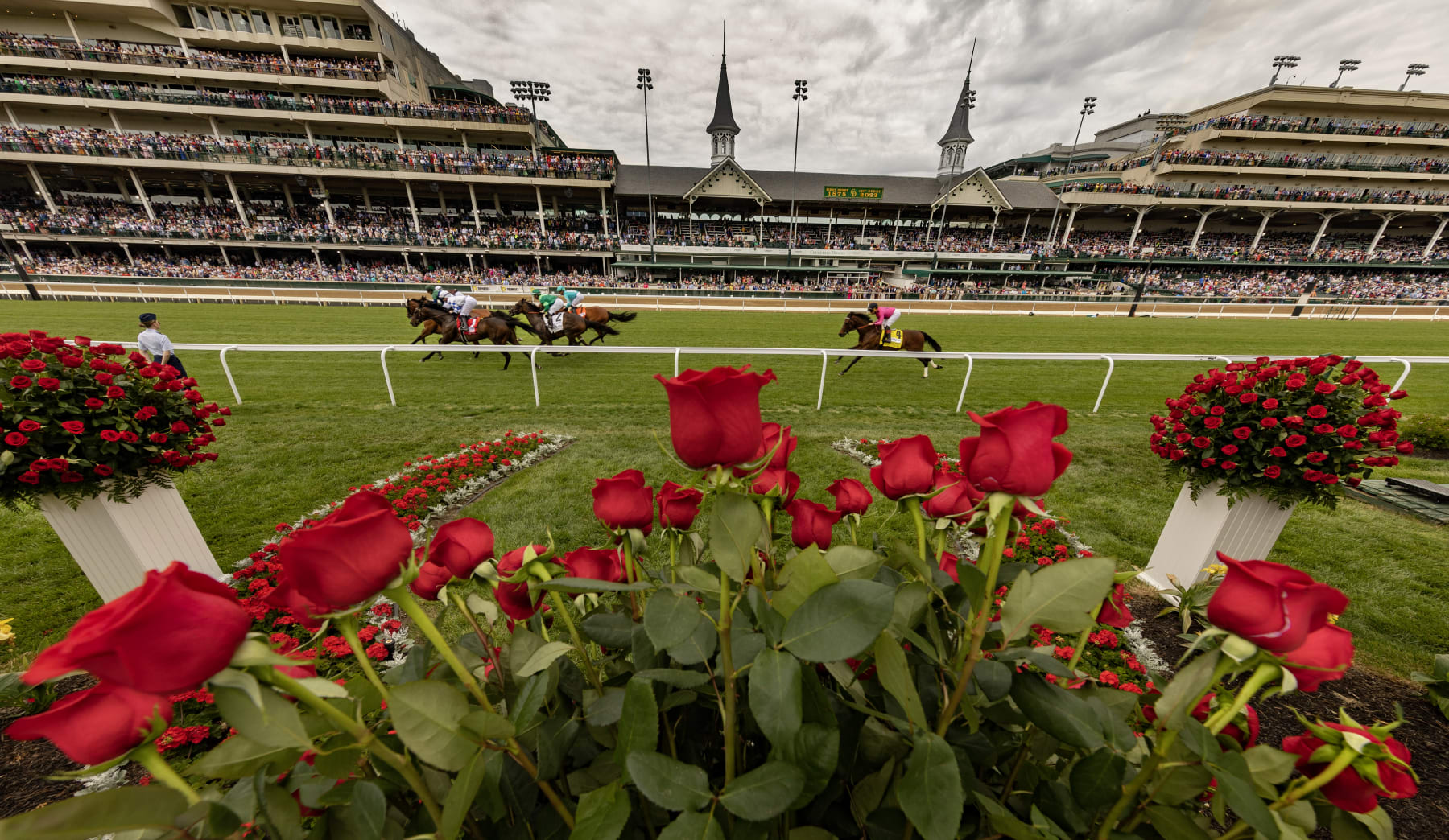 Louisville, KY - May 6: One of the 14 races held at Churchill Downs on Kentucky Derby day. (Photo by Stan Grossfeld/The Boston Globe via Getty Images)