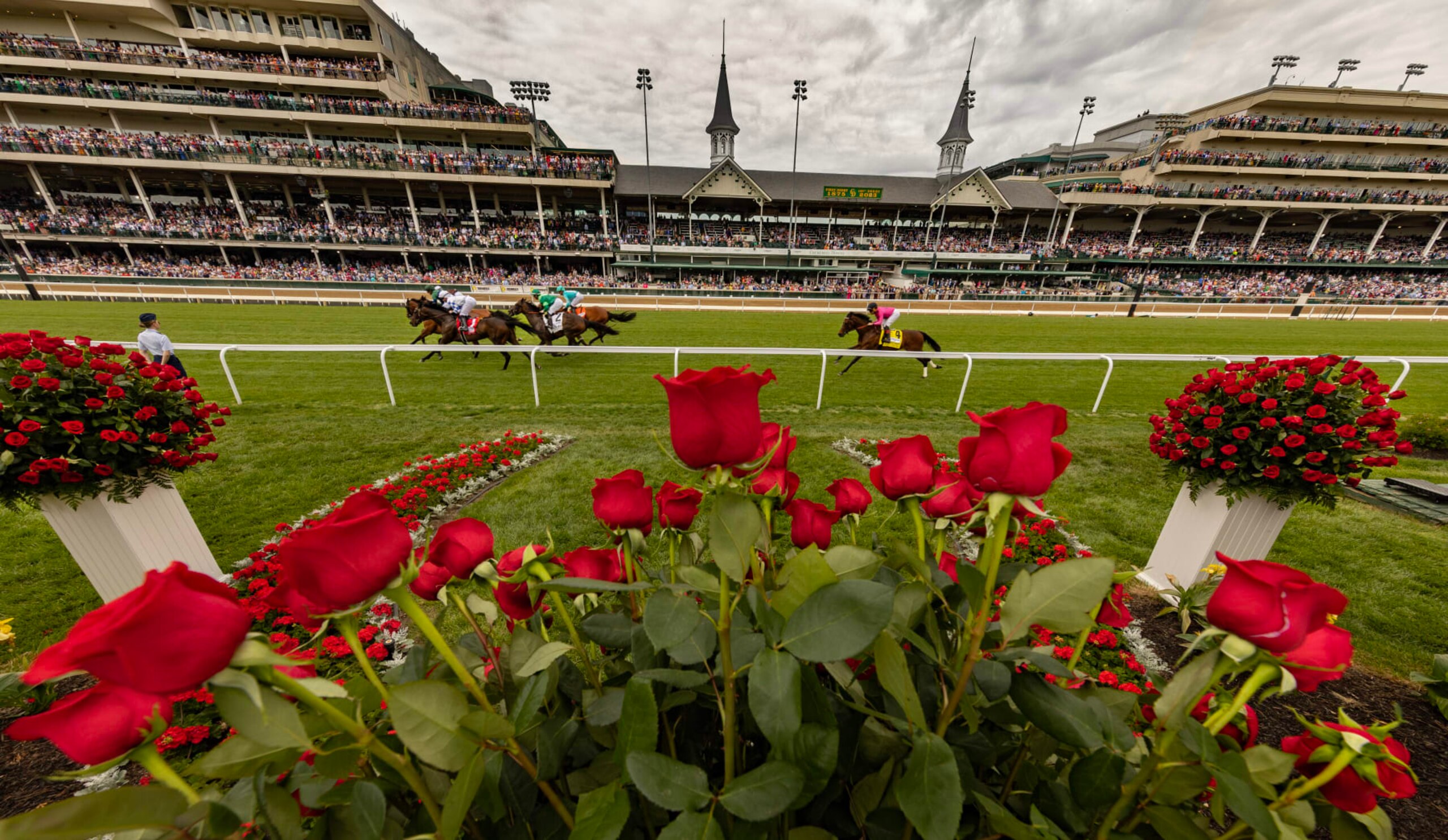 Louisville, KY - May 6: One of the 14 races held at Churchill Downs on Kentucky Derby day. (Photo by Stan Grossfeld/The Boston Globe via Getty Images) Louisville, KY - May 6: One of the 14 races held at Churchill Downs on Kentucky Derby day. (Photo by Stan Grossfeld/The Boston Globe via Getty Images)