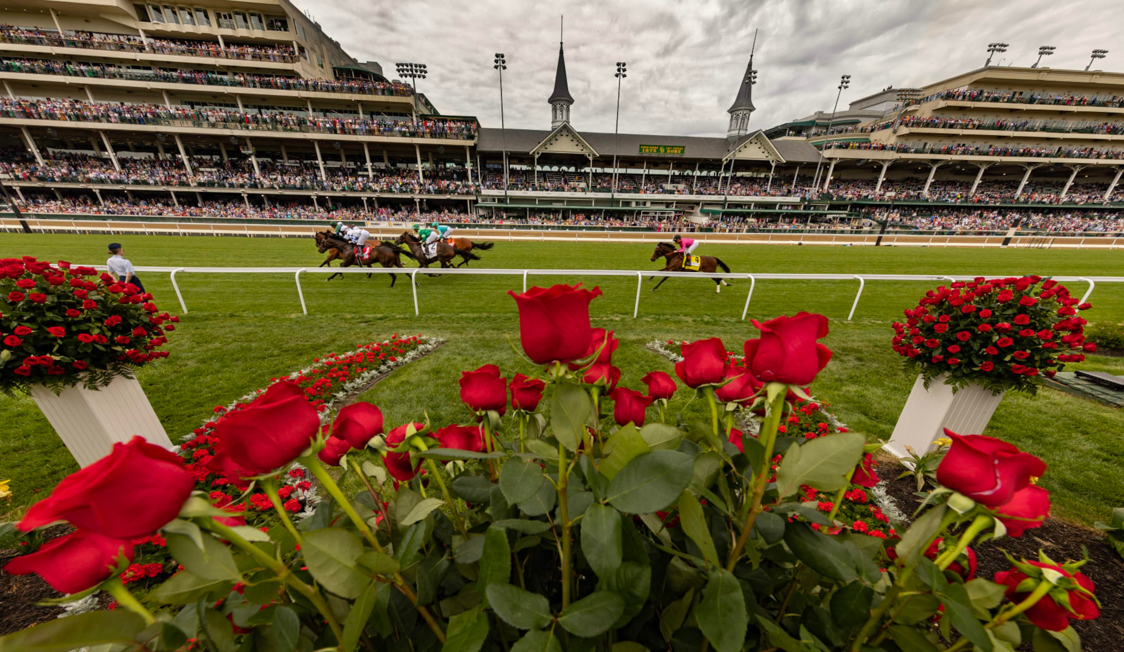Louisville, KY - May 6: One of the 14 races held at Churchill Downs on Kentucky Derby day. (Photo by Stan Grossfeld/The Boston Globe via Getty Images)