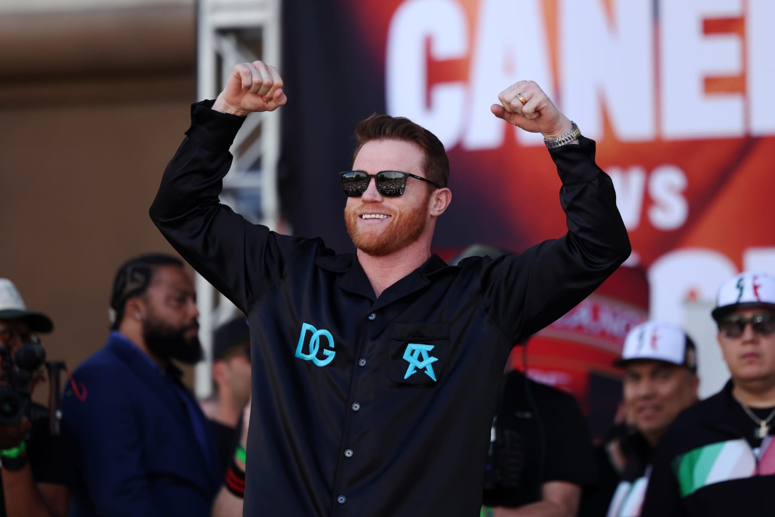LAS VEGAS, NEVADA - MAY 03: Canelo Álvarez of Mexico poses during a ceremonial weigh-in ahead of his super middleweight fight against Jaime Munguia of Mexico at T-Mobile Arena on May 03, 2024 in Las Vegas, Nevada. (Photo by Cris Esqueda/Golden Boy/Getty Images) LAS VEGAS, NEVADA - MAY 03: Canelo Álvarez of Mexico poses during a ceremonial weigh-in ahead of his super middleweight fight against Jaime Munguia of Mexico at T-Mobile Arena on May 03, 2024 in Las Vegas, Nevada. (Photo by Cris Esqueda/Golden Boy/Getty Images)