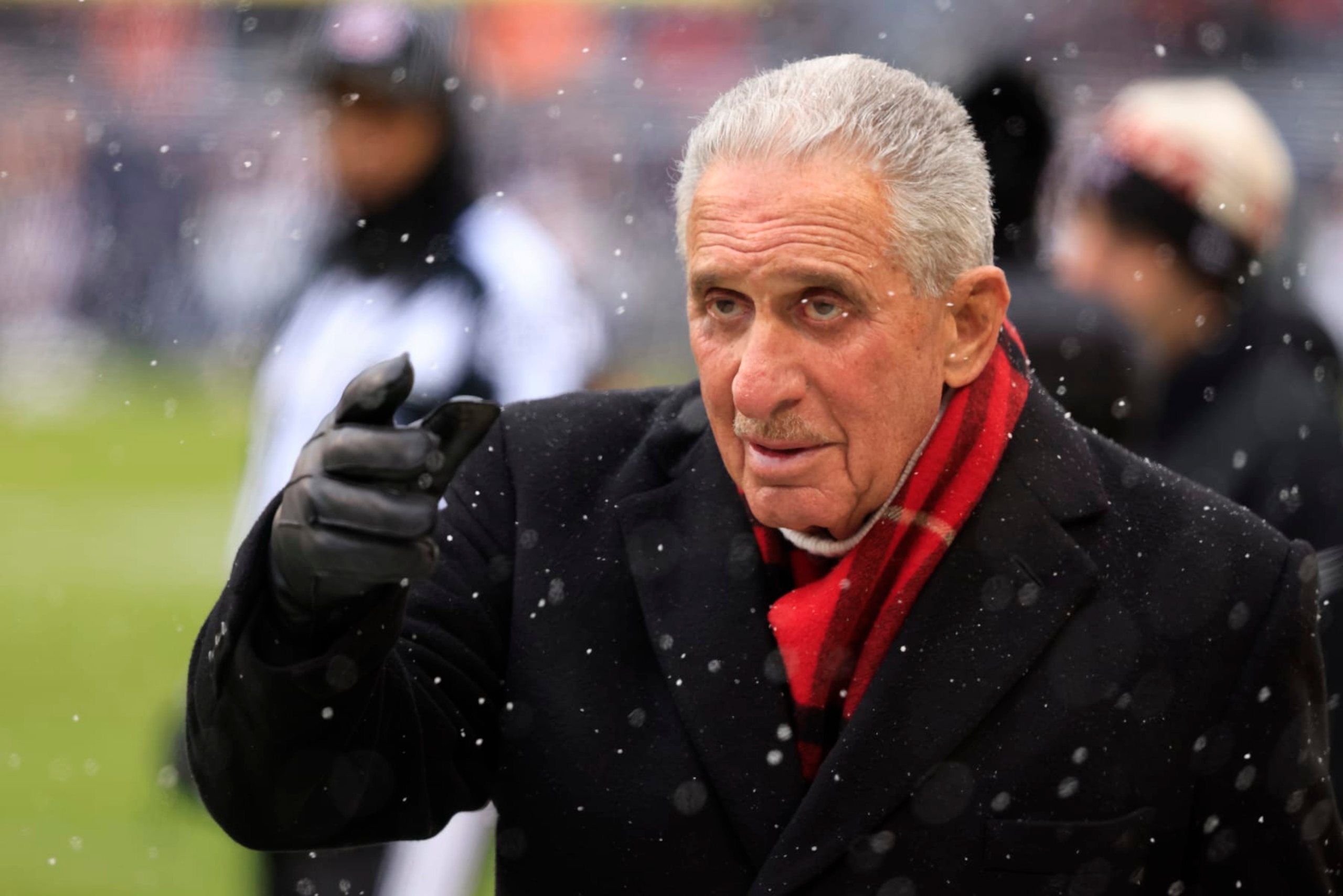 CHICAGO, ILLINOIS - DECEMBER 31: Atlanta Falcons owner Arthur Blank looks on prior to the game against the Chicago Bears at Soldier Field on December 31, 2023 in Chicago, Illinois. (Photo by Justin Casterline/Getty Images)